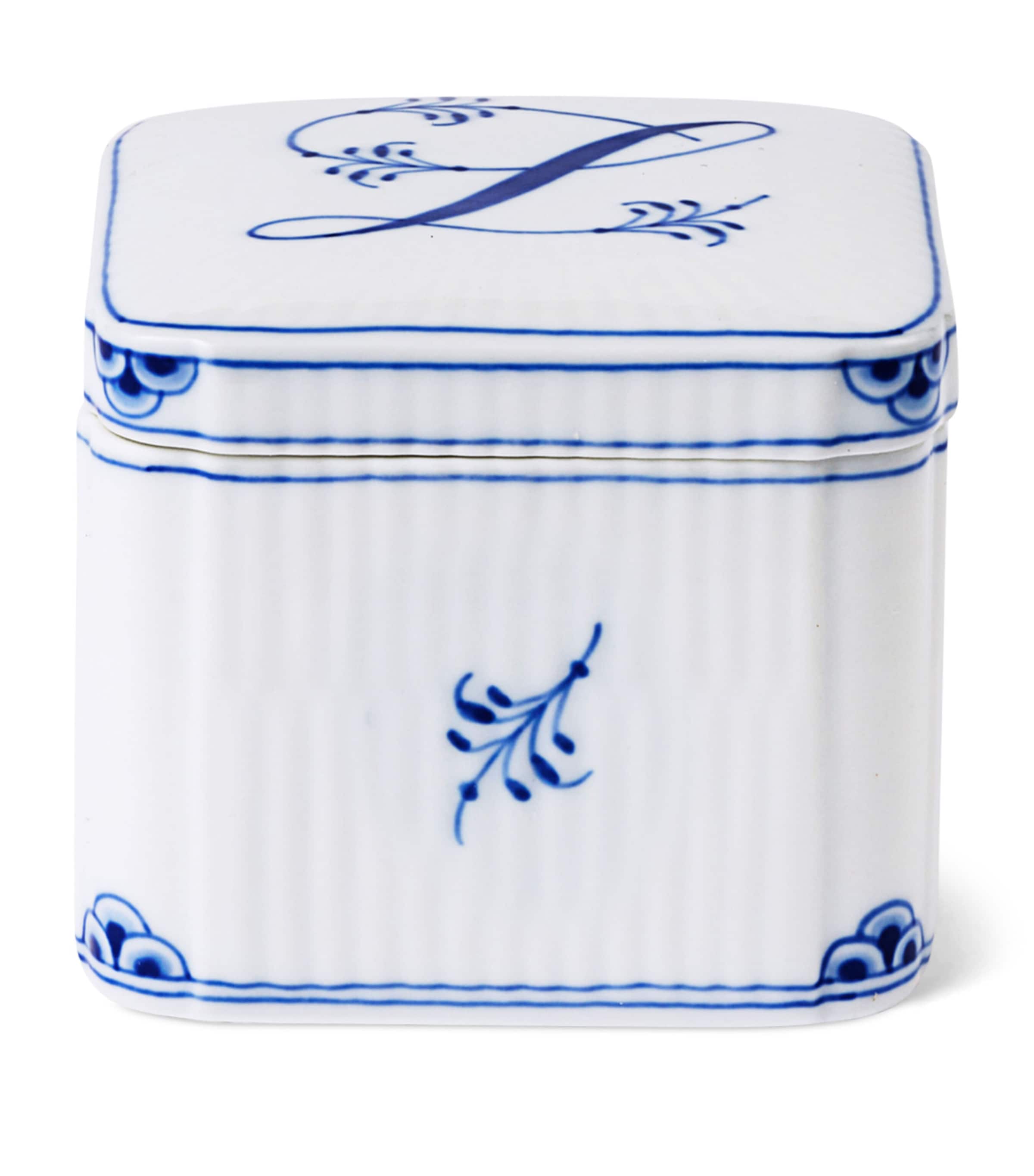 Royal Copenhagen Porcelain Alphabet Bonbonniere Blue