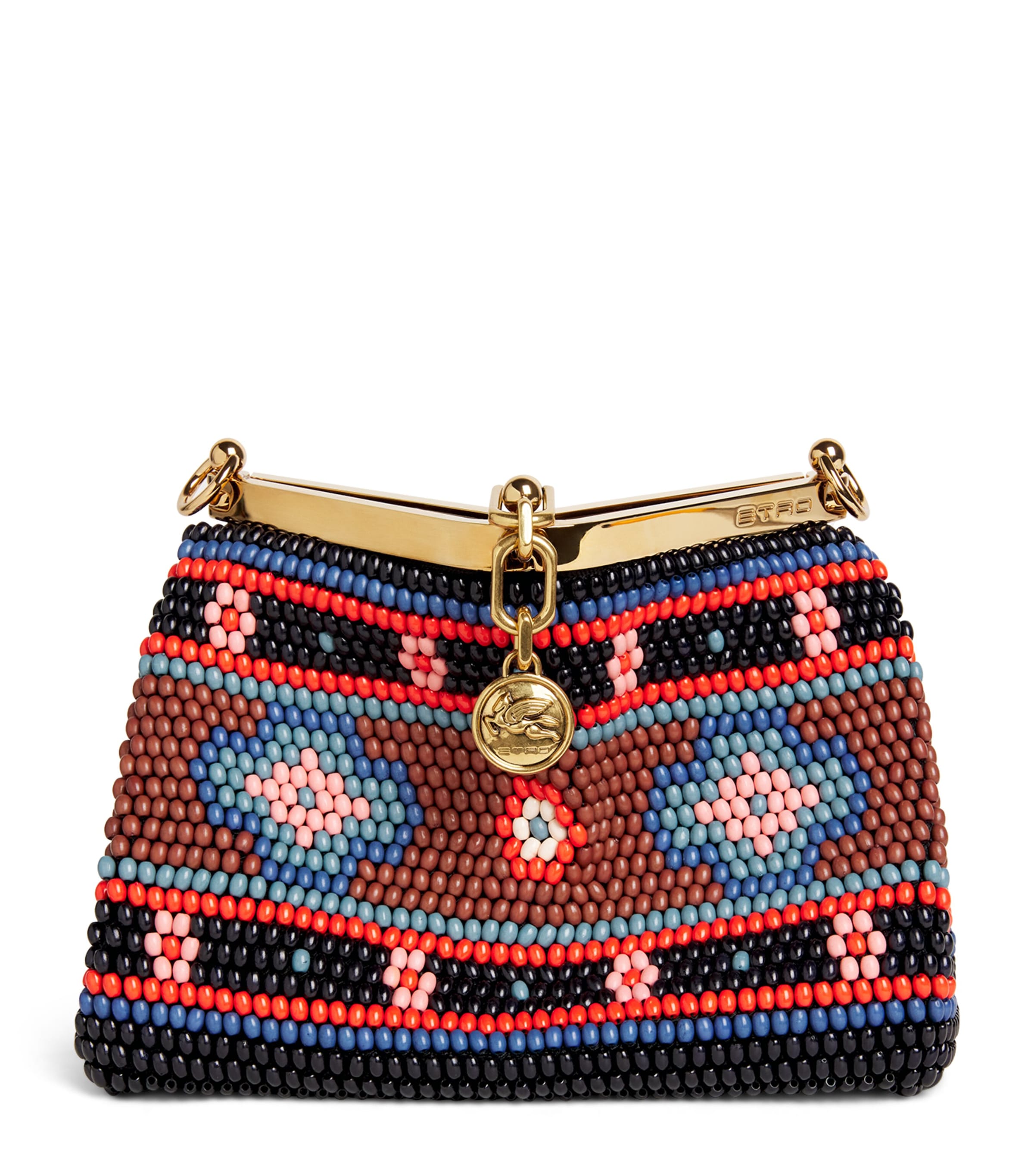 Etro Small Beaded Vela Shoulder Bag Black
