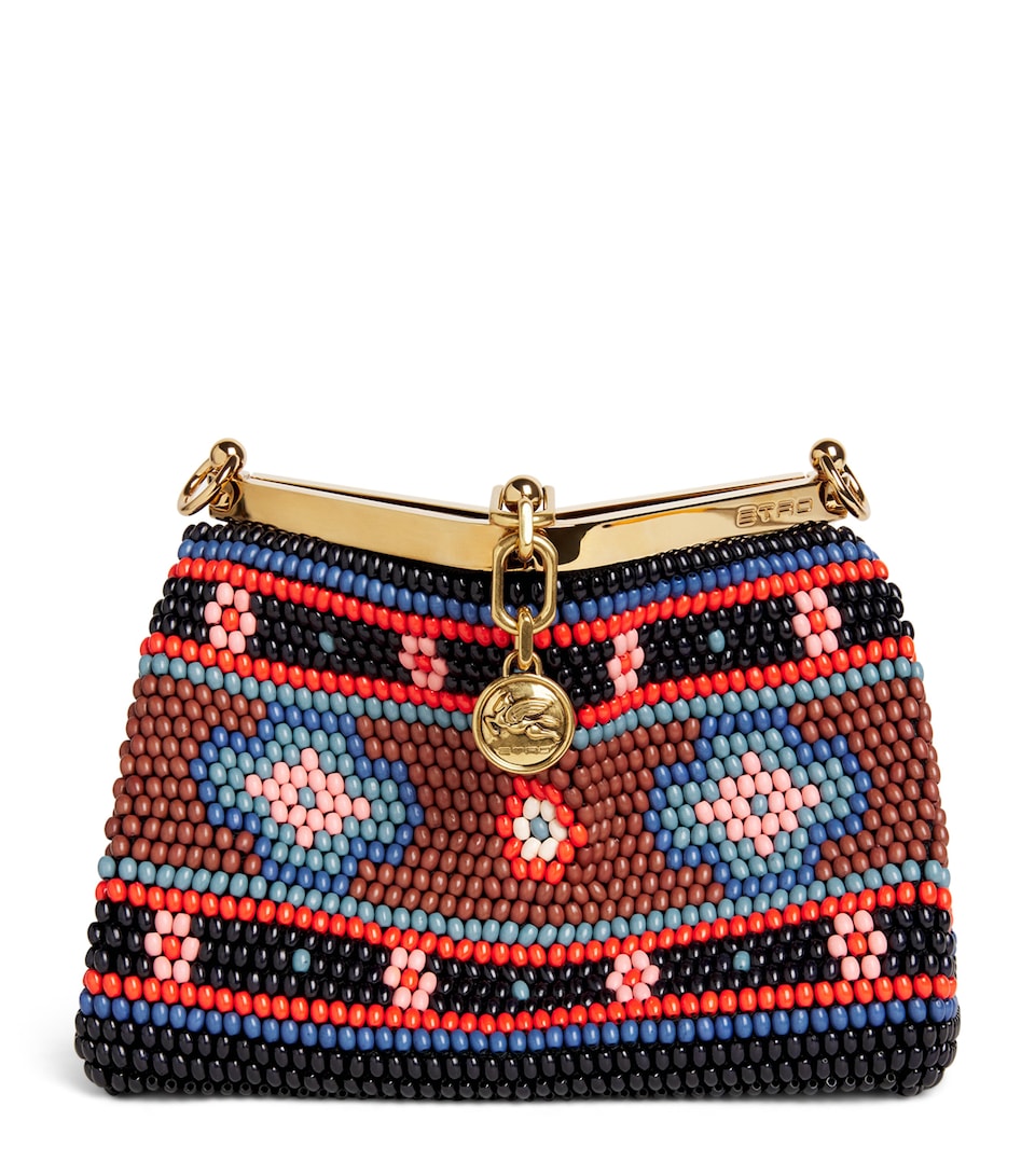 Etro Small Beaded Vela Shoulder Bag Black