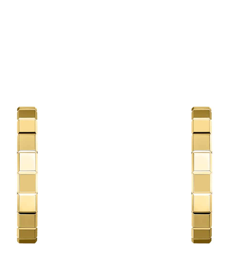 Small Yellow Gold Ice Cube Hoop Earrings