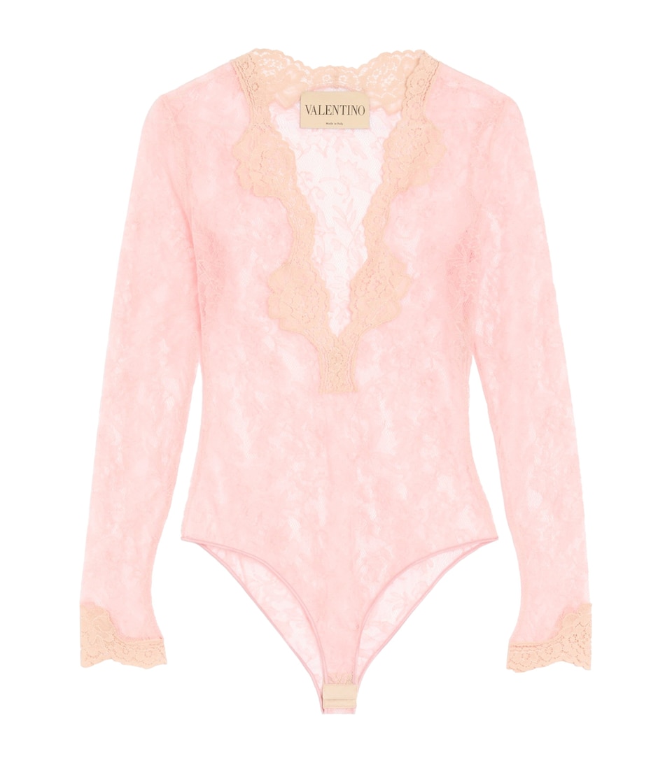 Valentino Womens Stretch Lace Bodysuit