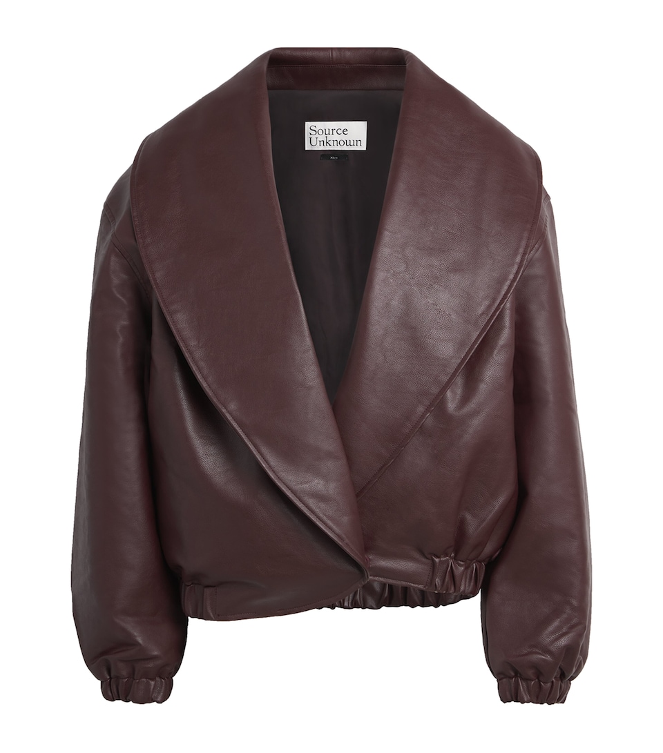Source Unknown Womens Faux Leather Eleni Bomber Jacket Bg