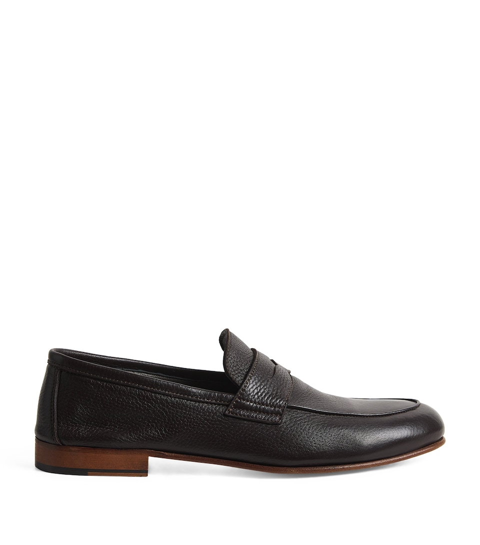 Grained Leather Loafers