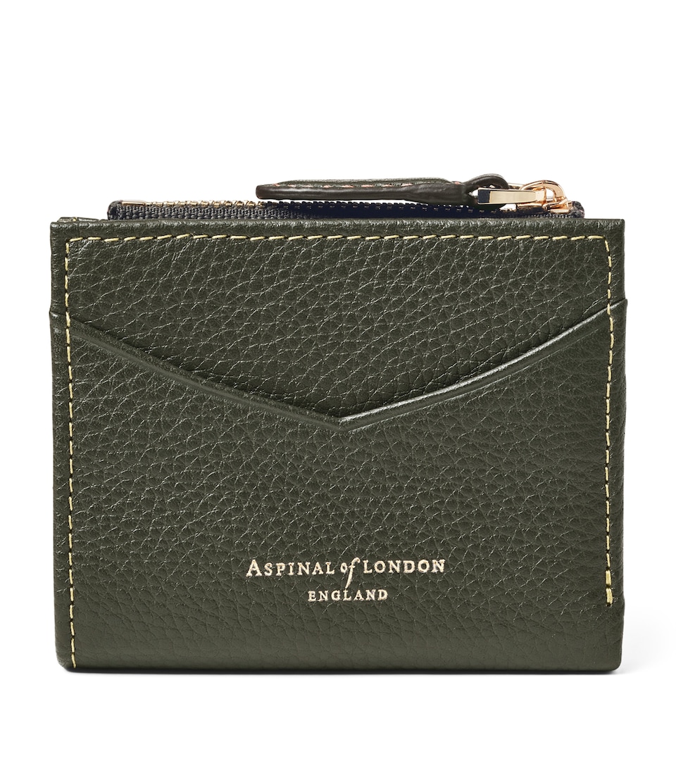 Aspinal Of London Leather Hudson Coin and Card Holder Green