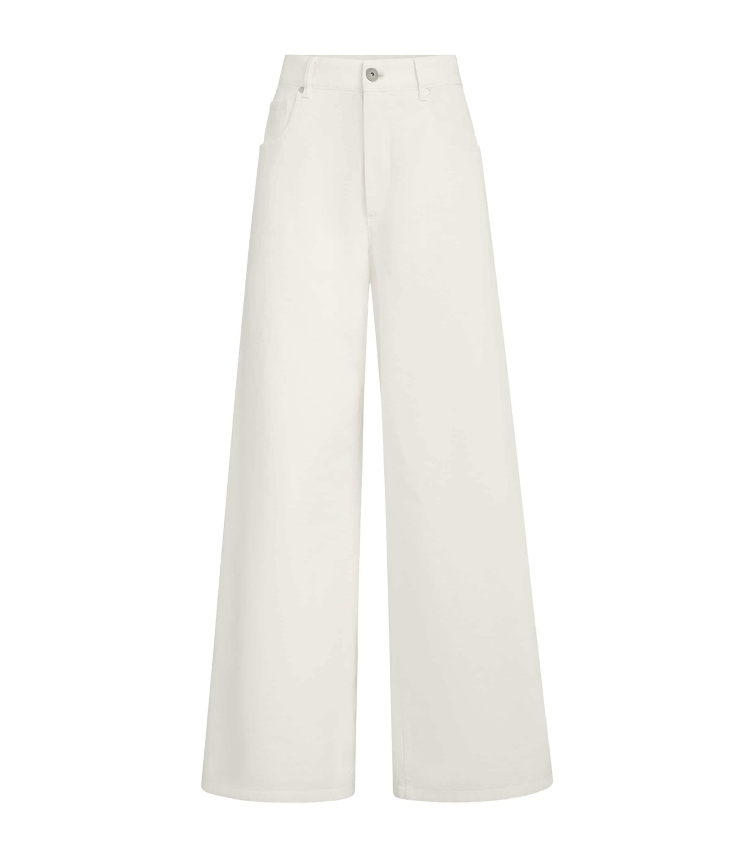 Brunello Cucinelli Womens Denim Wide-Leg Trousers