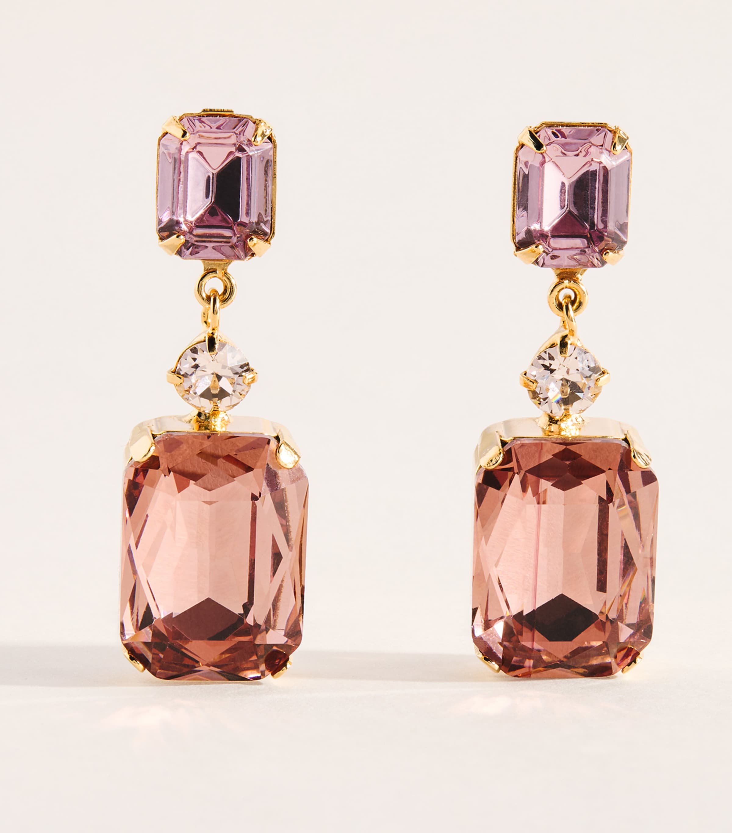 Jennifer Behr Yellow Gold-Plated Justine Drop Earrings Vintage Rose