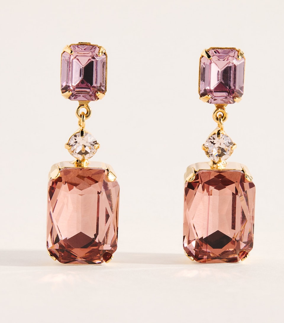 Jennifer Behr Yellow Gold-Plated Justine Drop Earrings Vintage Rose