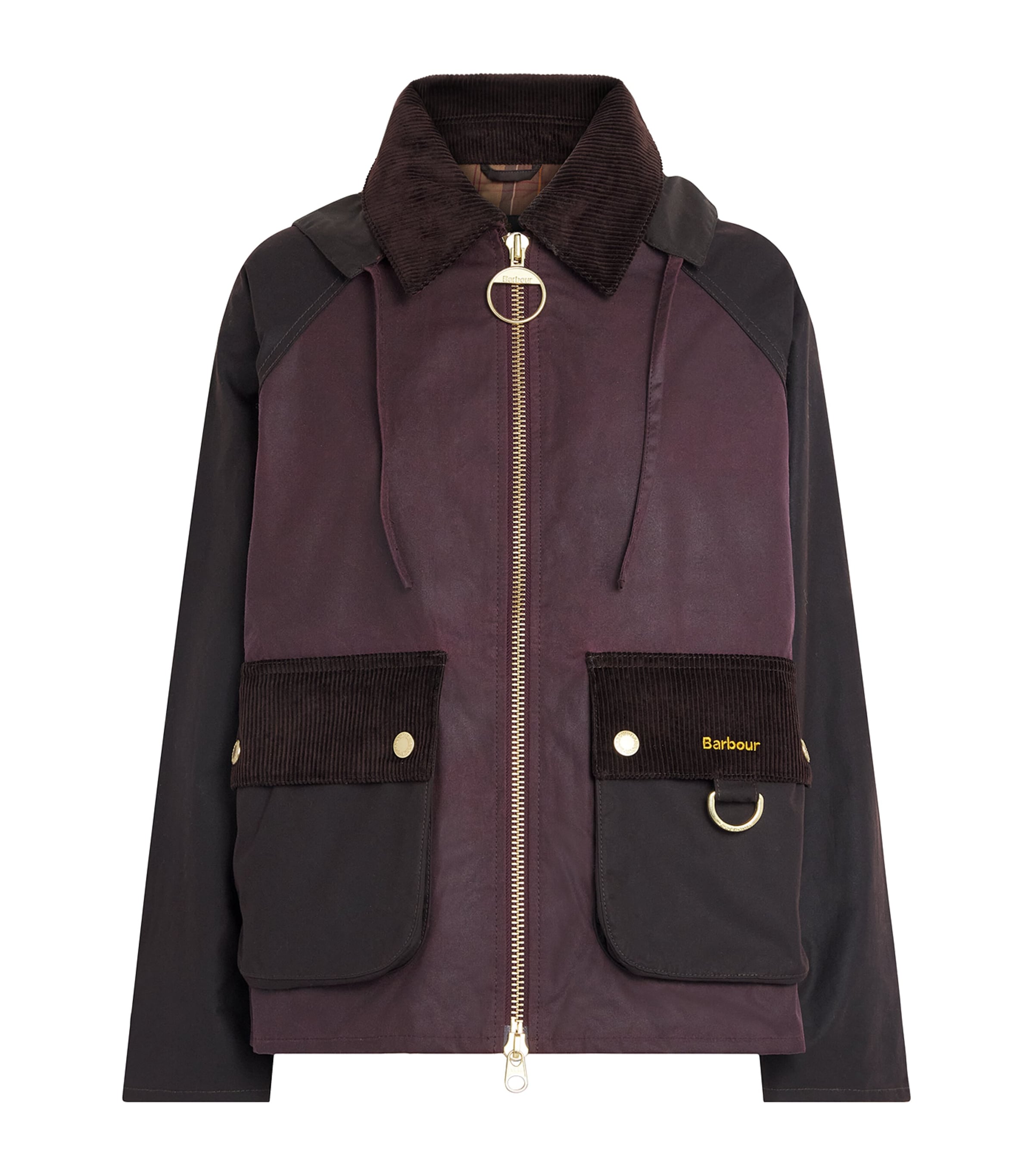 Barbour Womens Hooded Carville Wax Jacket Rustic/bordeau/muted