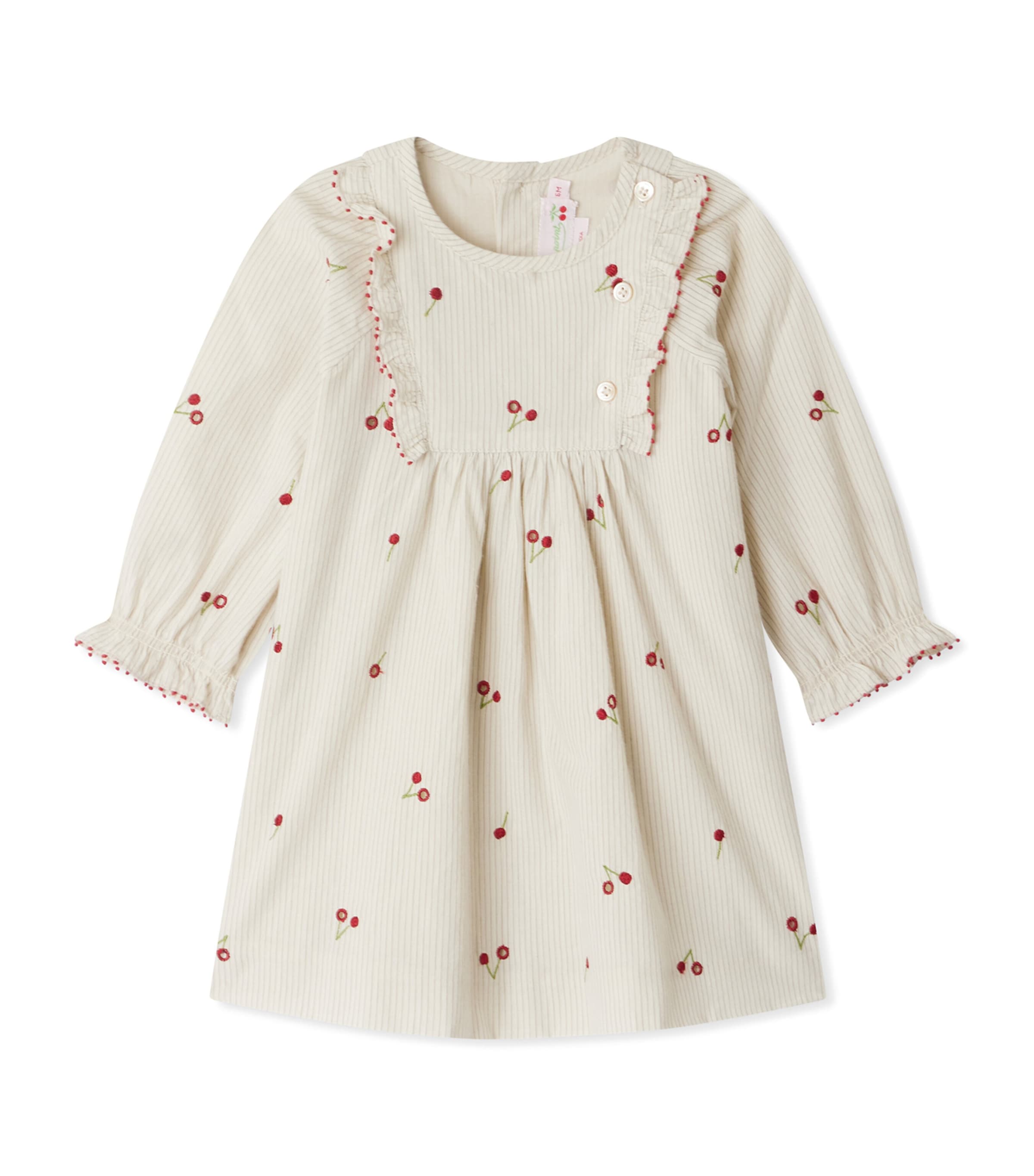 Organic Cotton Cherry-Embroidered Dress (24-36 Months)