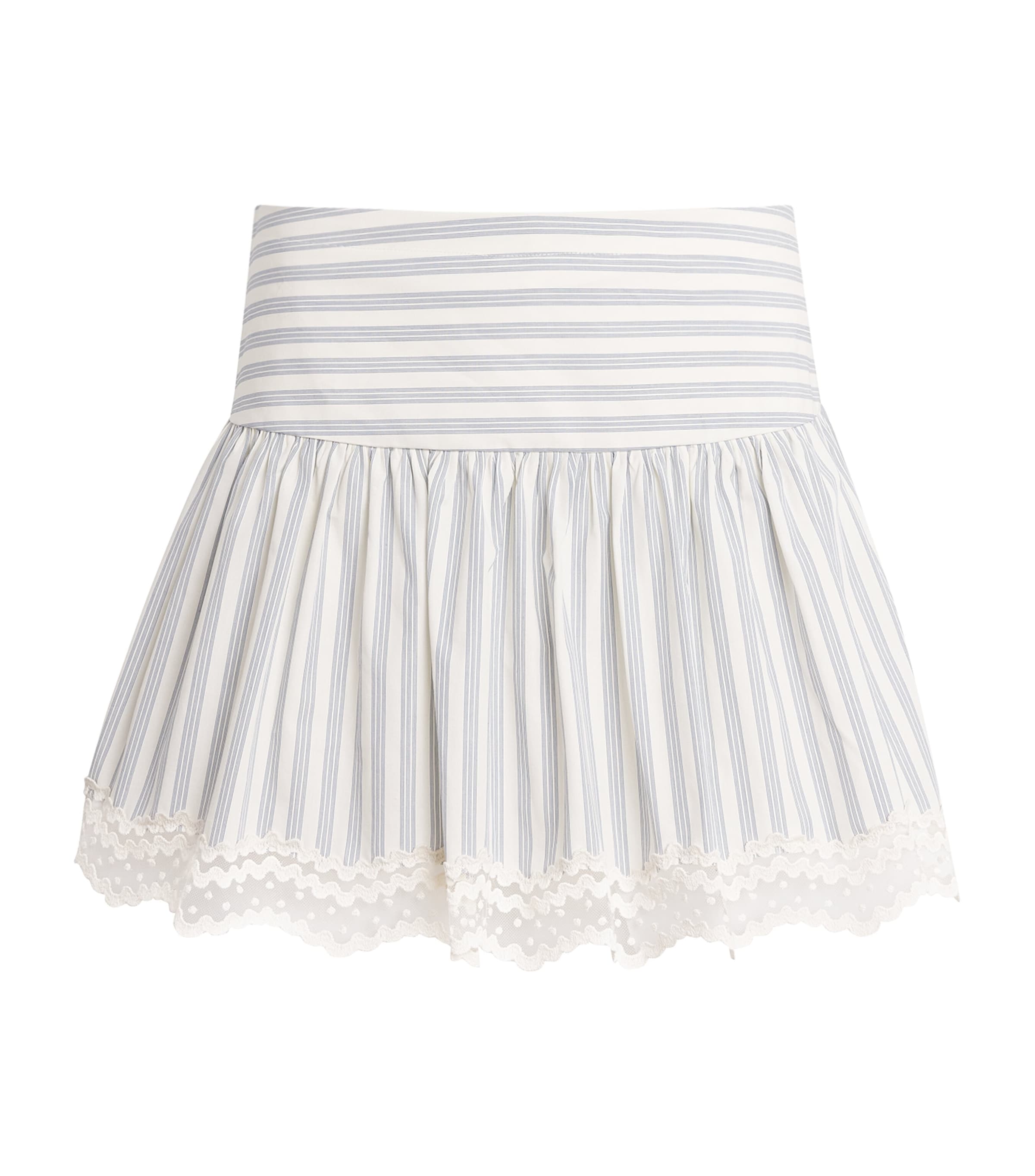 Sandro Paris Womens Cotton Stripe Mini Skort Ecru / Bleu