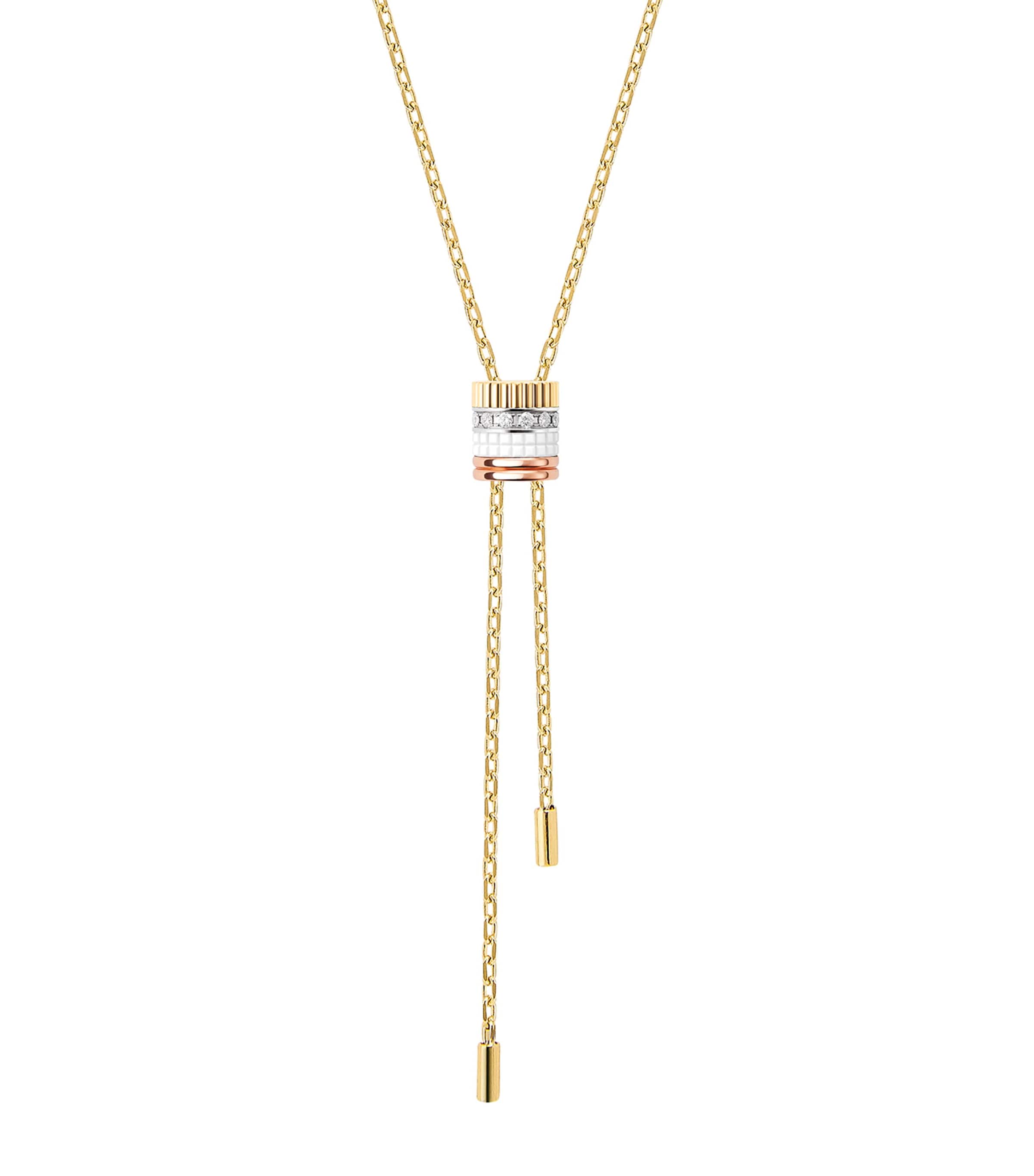 Boucheron Mixed Gold and Diamond Quatre White Edition Necklace Gold