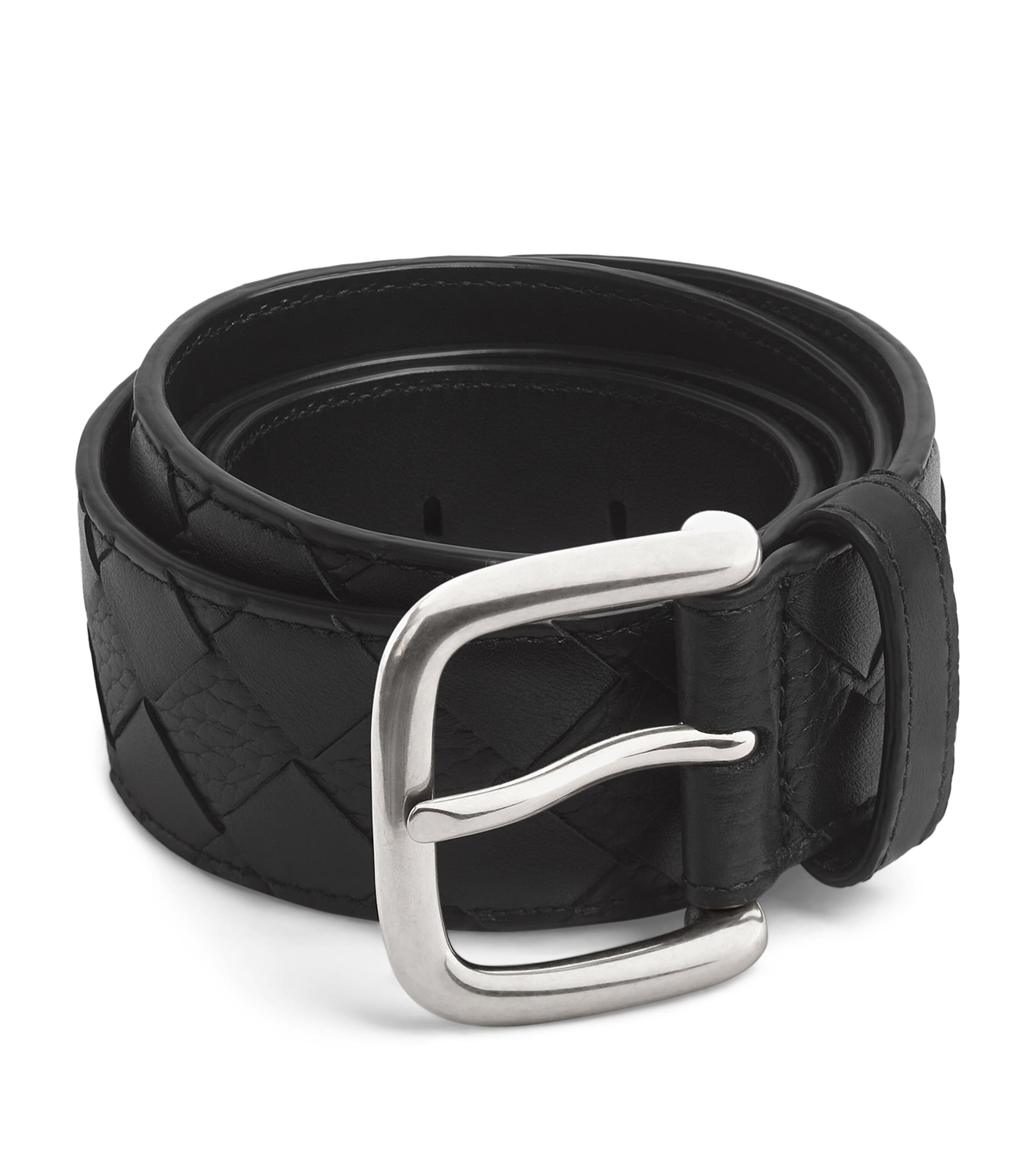 Grained Leather Intrecciato Belt
