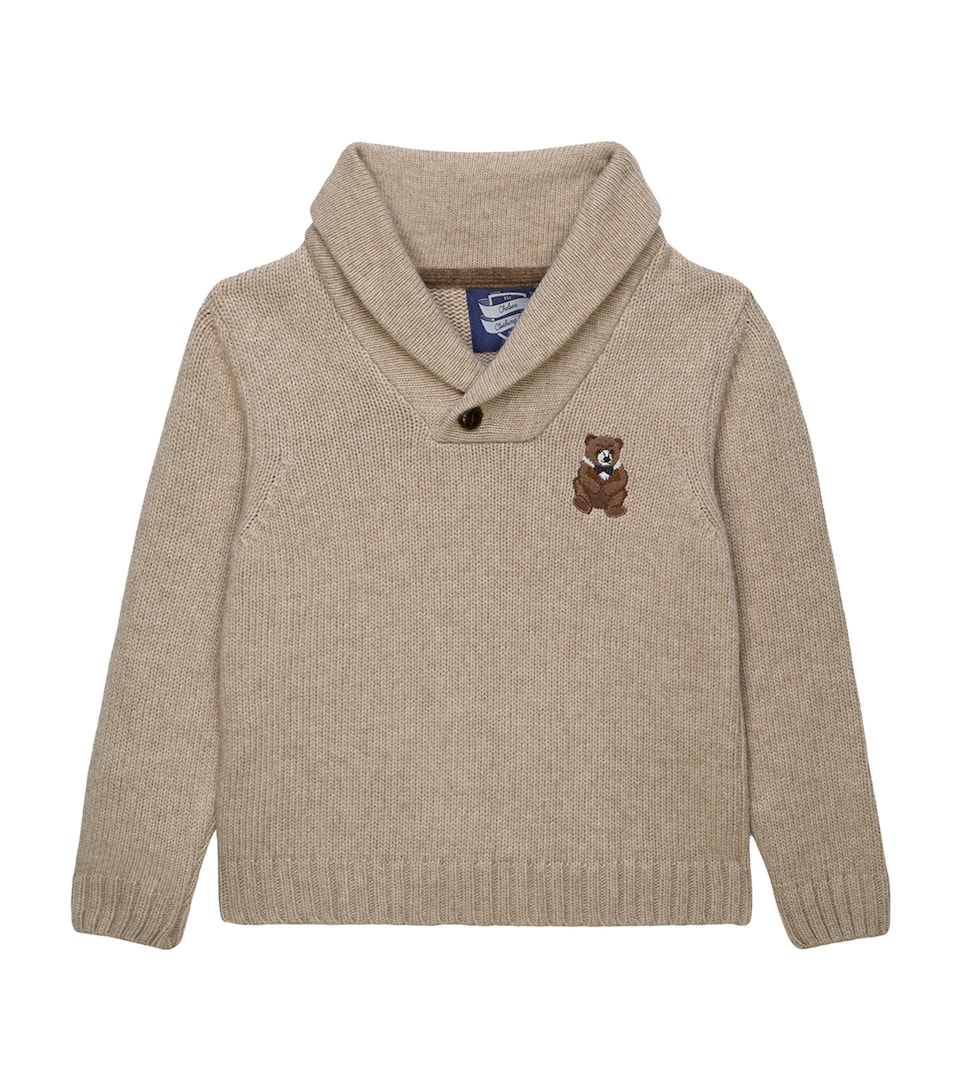 Trotters Wool-Cashmere-Blend Timothy Teddy Sweater (6-11 Years) Oatmeal