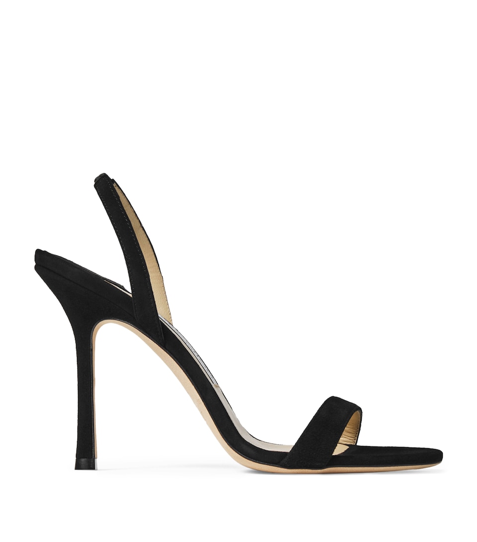 Jimmy Choo Jen 100 Suede Heeled Sandals Black