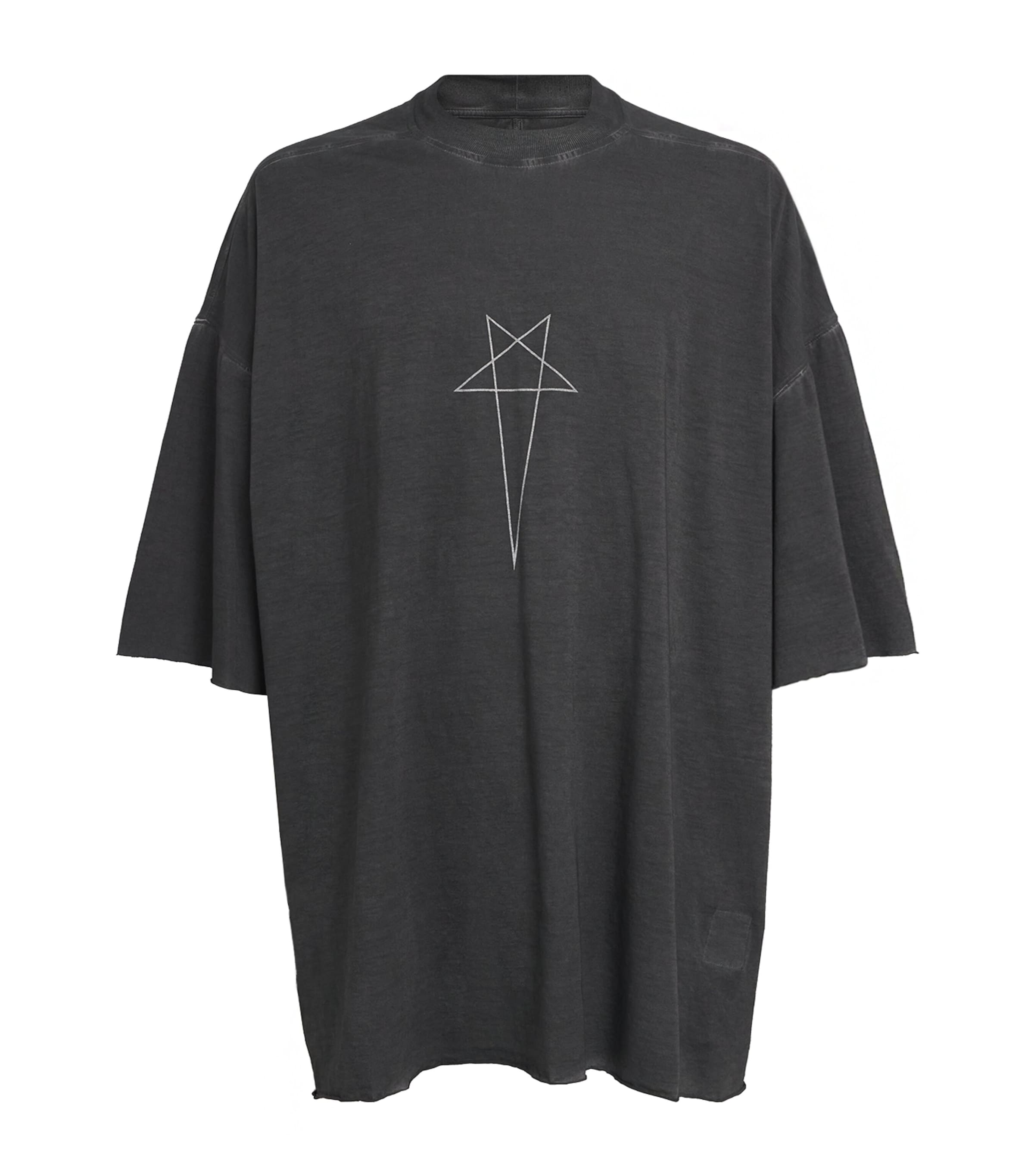 Rick Owens Mens Cotton Tommy T-Shirt Fad Blk/slvr