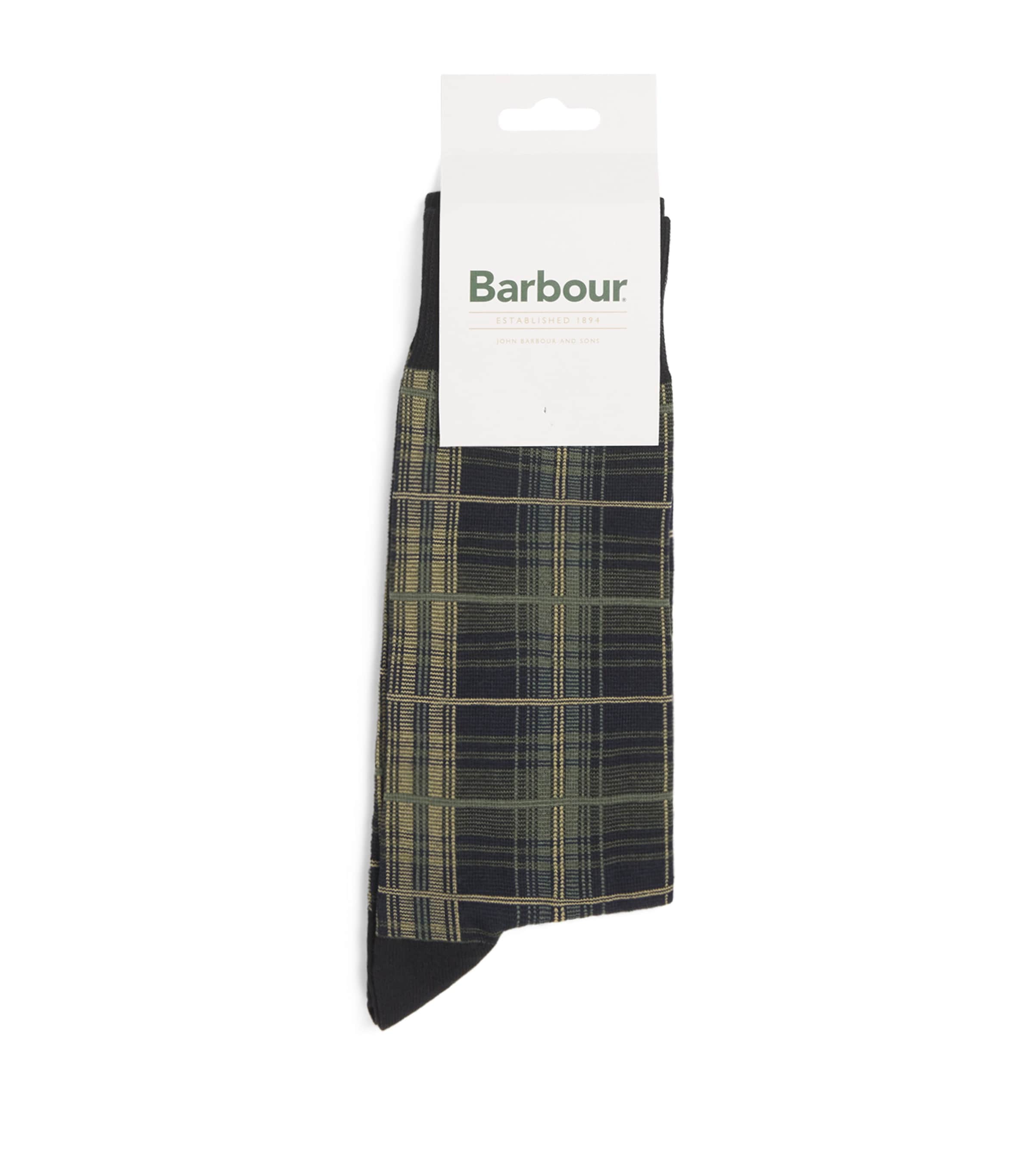 Barbour Mens Stretch-Cotton Blyth Socks Olive Night