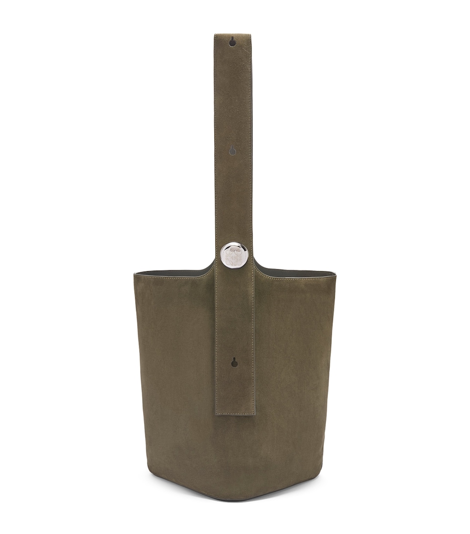 Large Suede Pebble Bucket Bag