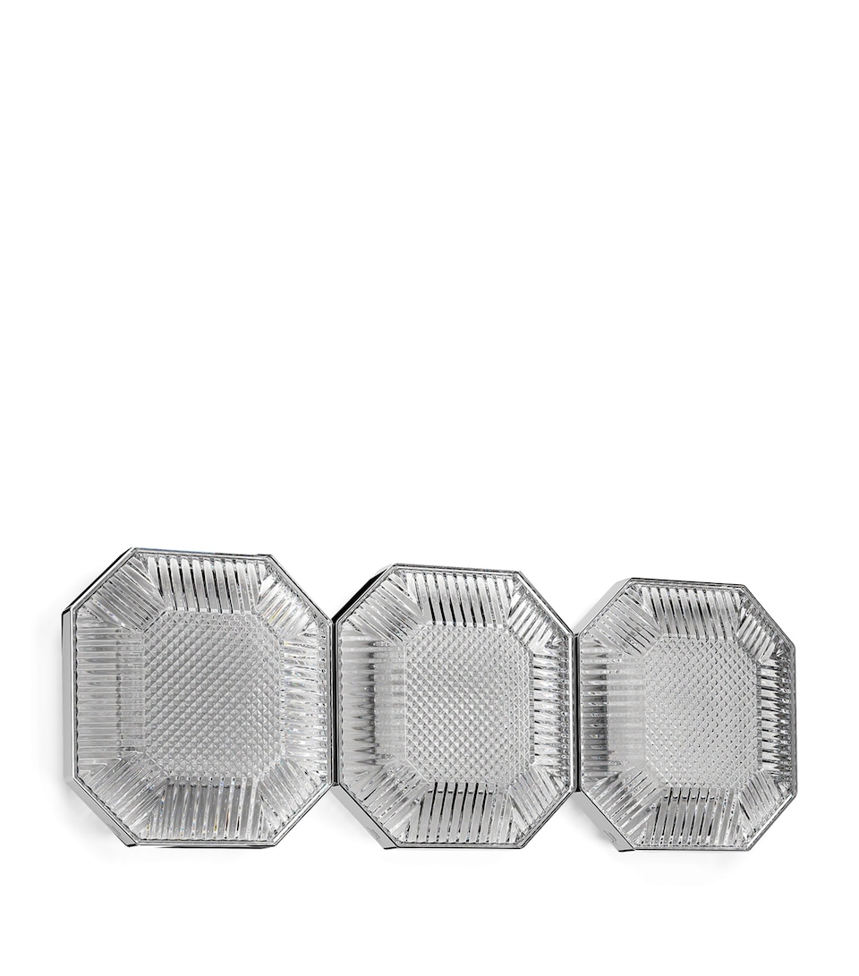 Baccarat Crystal 3-Light Octogone Wall Lamp Clear
