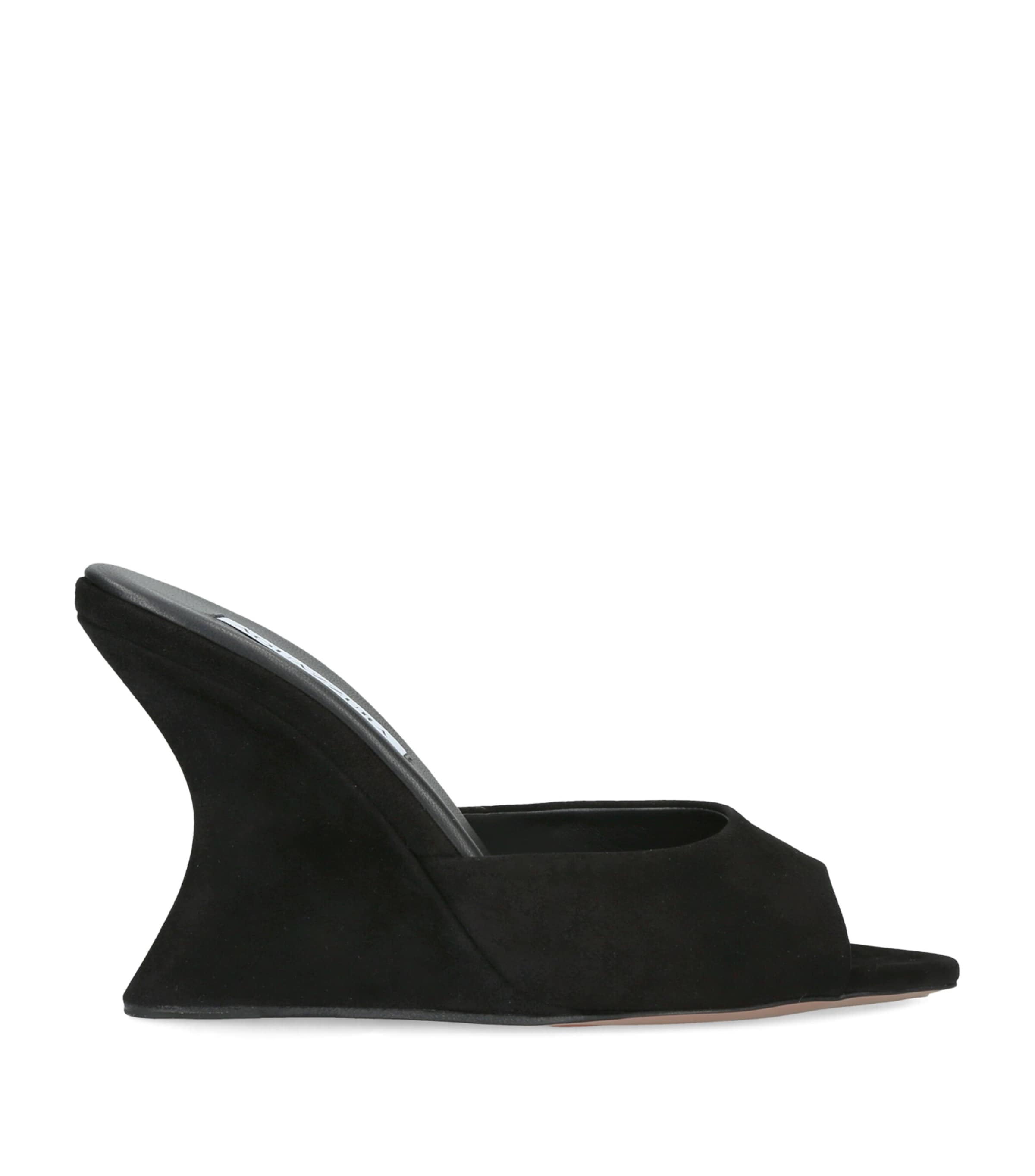 Aquazzura Suede Bisous Wedges 95 Black