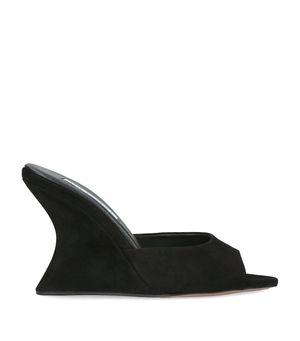Aquazzura Suede Bisous Wedges 95 Black