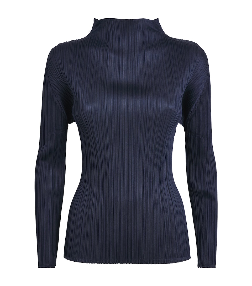 Pleats Please Issey Miyake Womens New Colorful Basics 4 Long-Sleeve Top