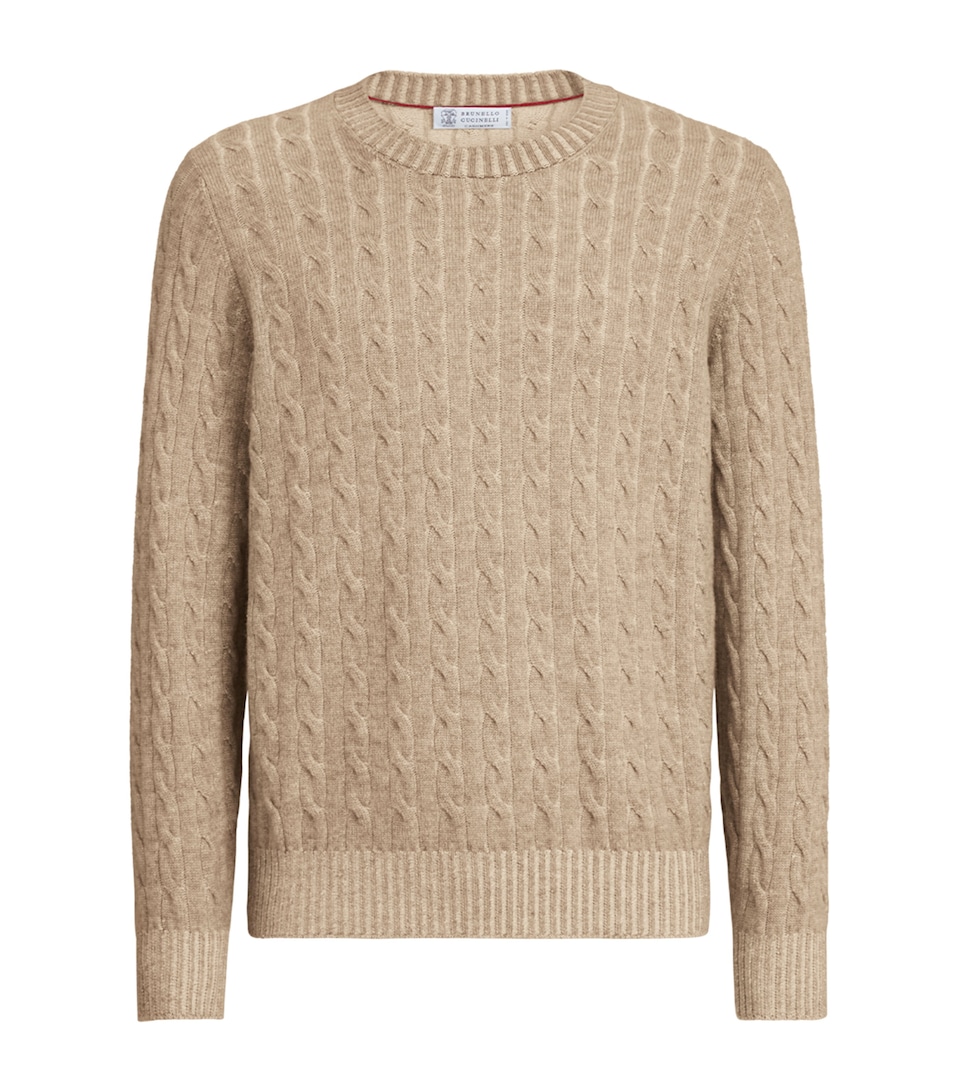 Brunello Cucinelli Mens Cashmere Cable-Knit Sweater