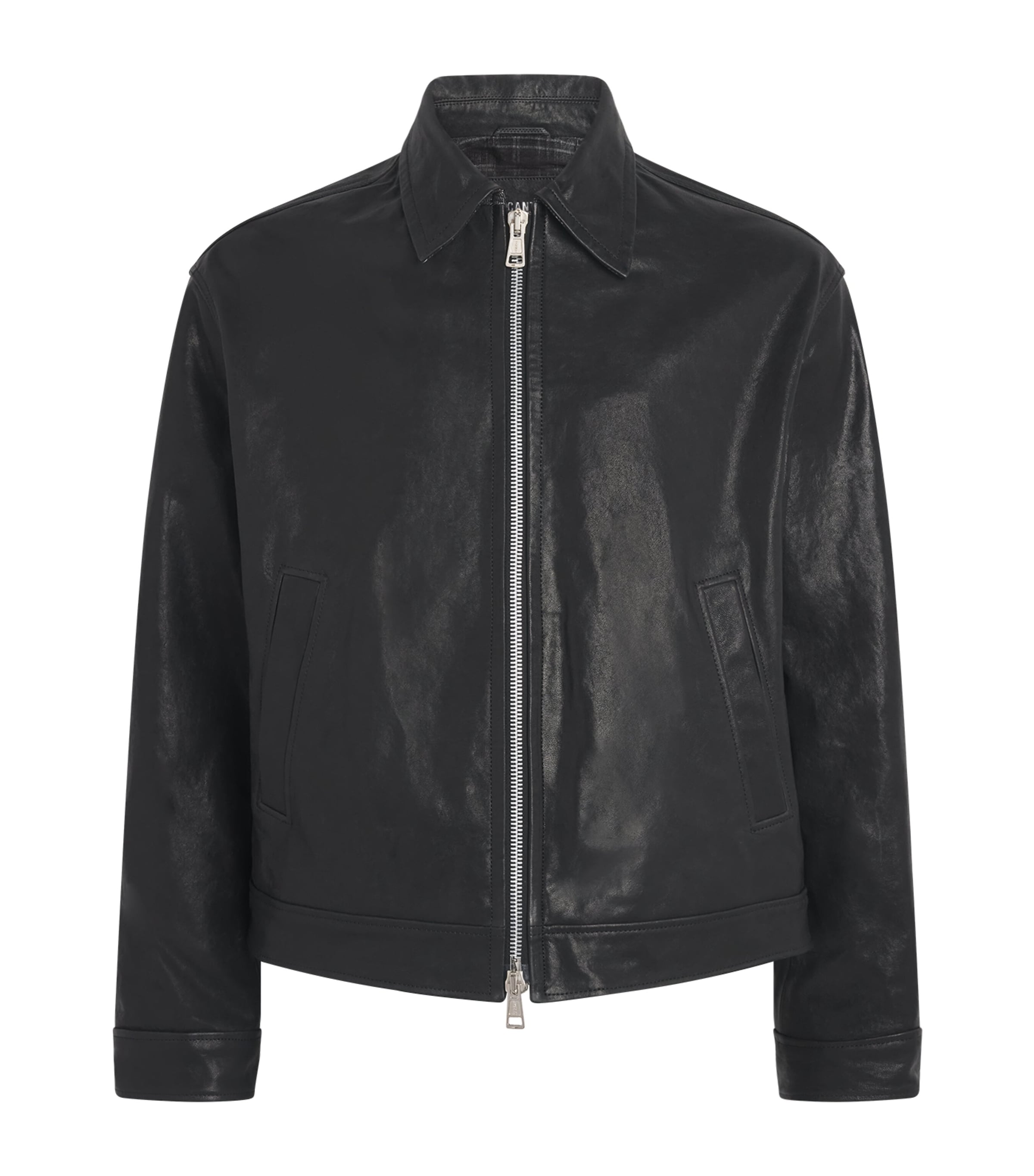Picante Mens Lambskin Trucker Jacket Black