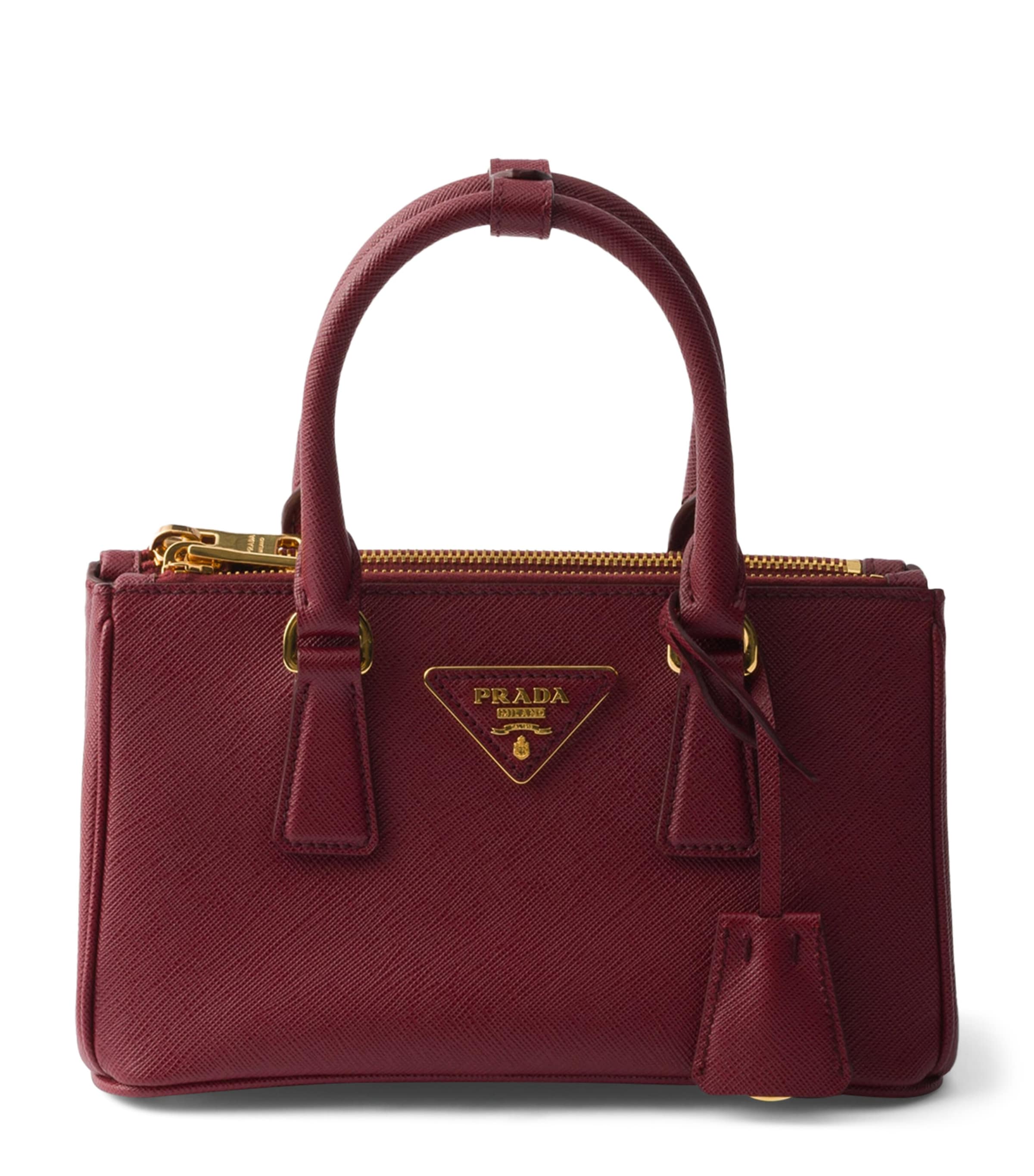 Prada Mini Saffiano Leather Galleria Top-Handle Bag Red