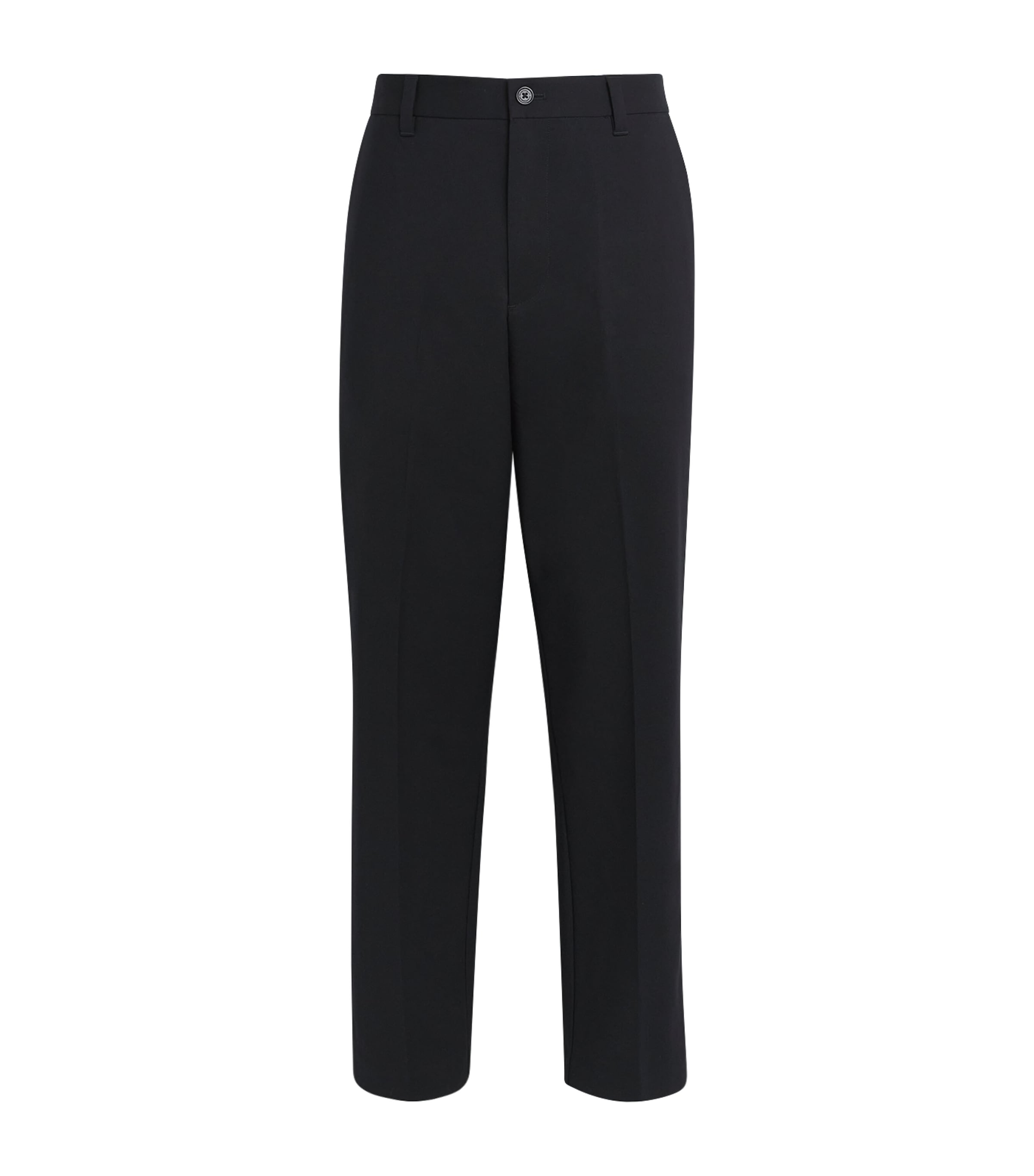 Cotton-Blend Relaxed Straight Trousers