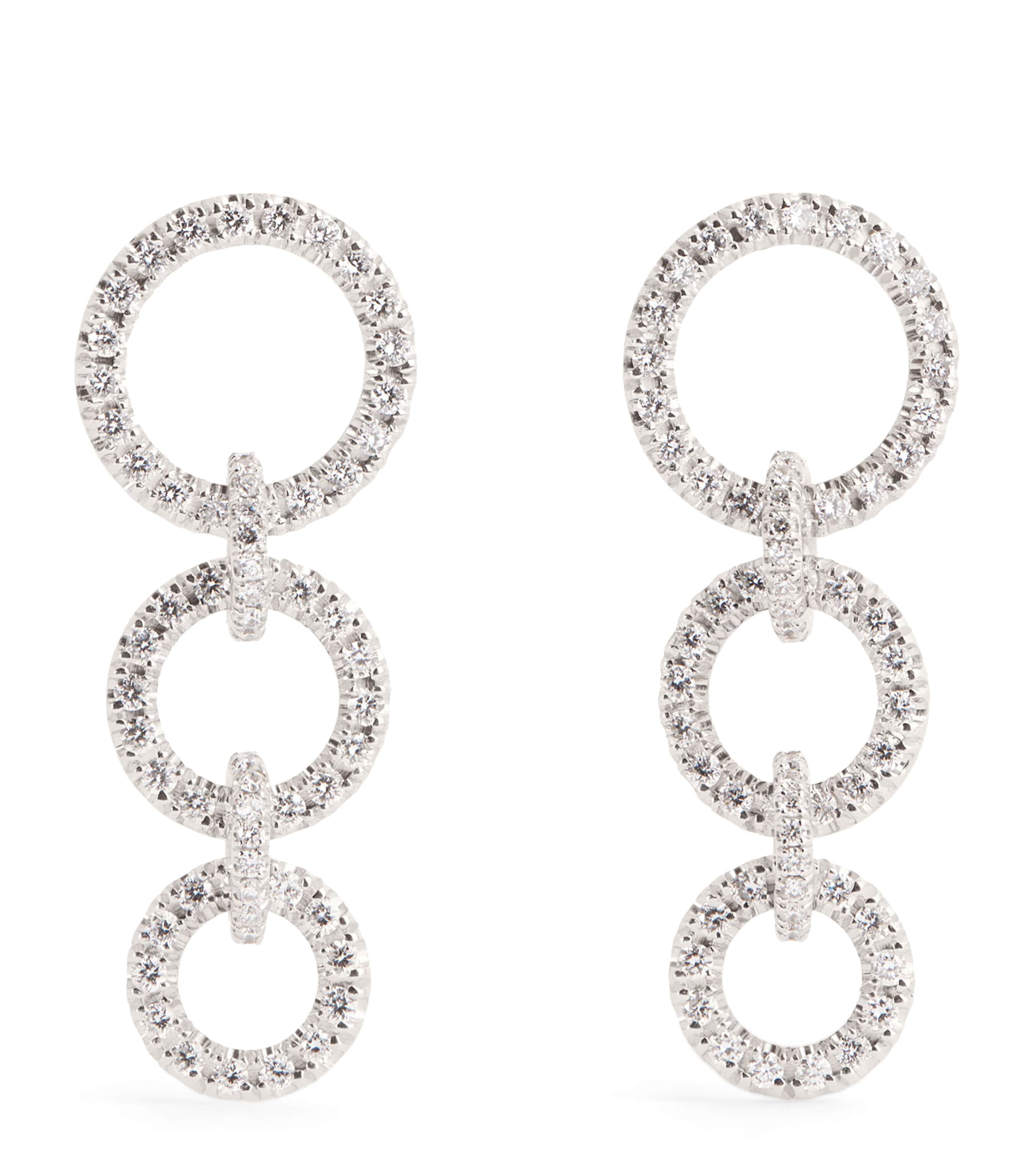 White Gold and Diamond Talan Link Earrings