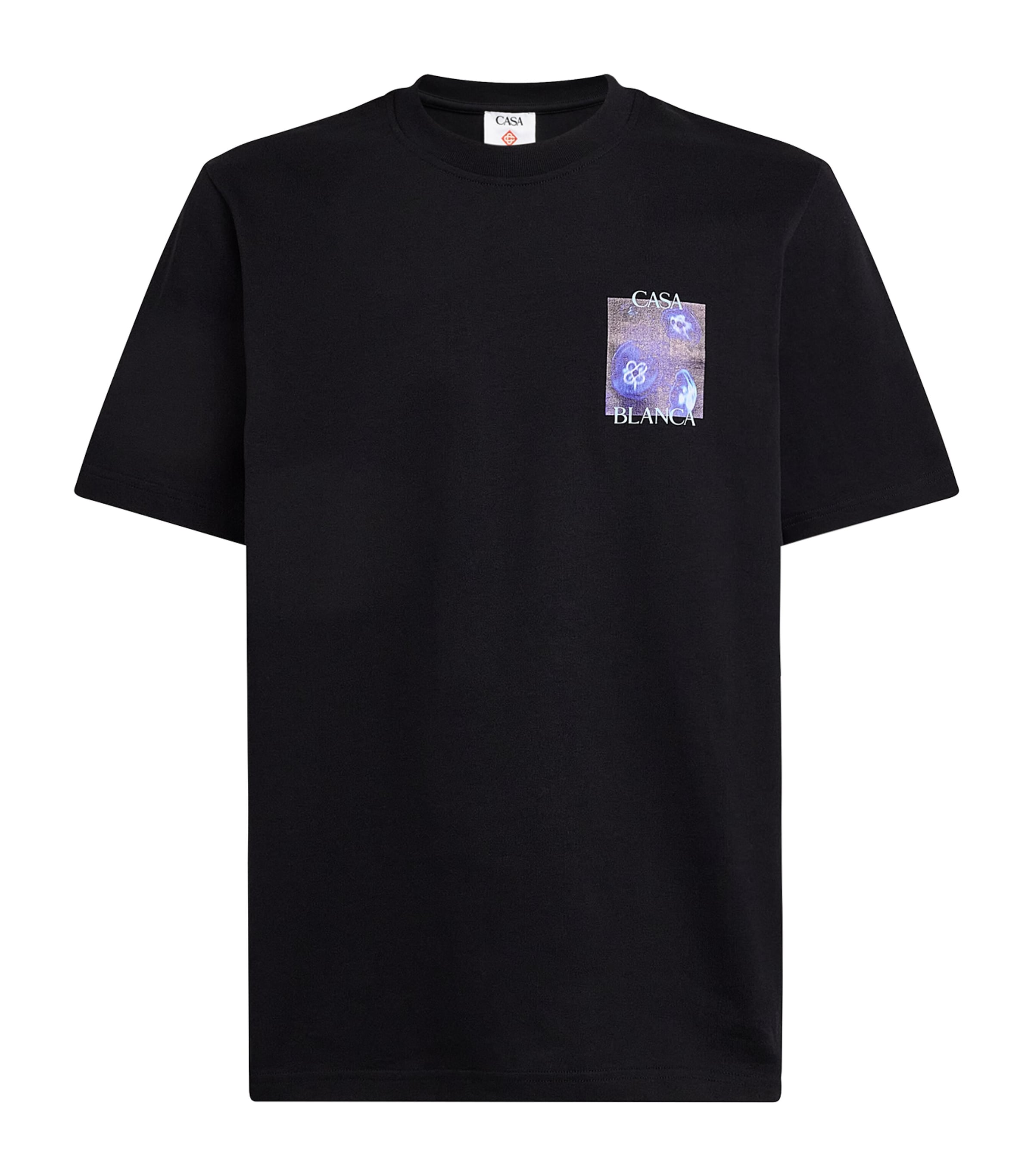 Casablanca Mens Organic Cotton Meduse Sportive T-Shirt Black/meduse Sportiv