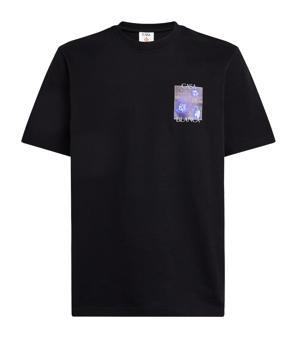 Casablanca Mens Organic Cotton Meduse Sportive T-Shirt Black/meduse Sportiv