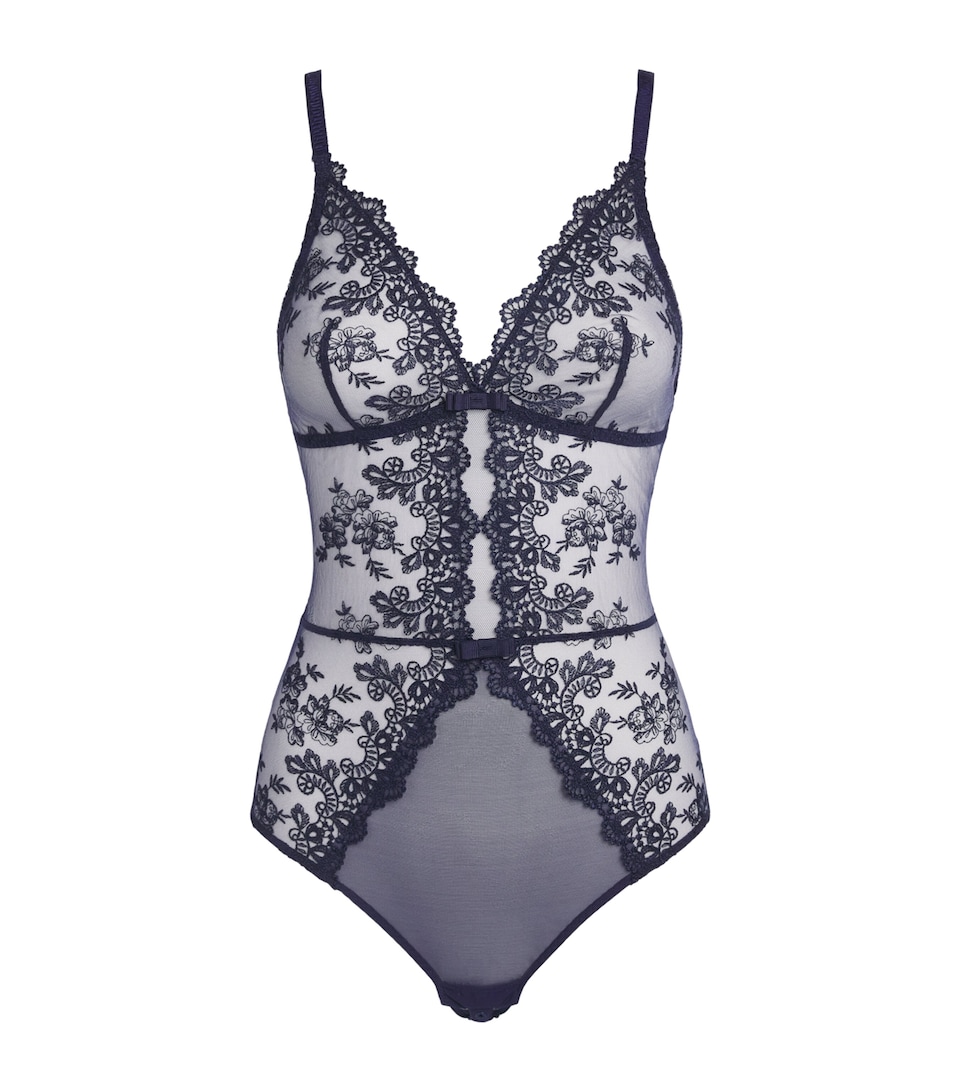Simone Perele Womens Lace Passion Bodysuit Midnight