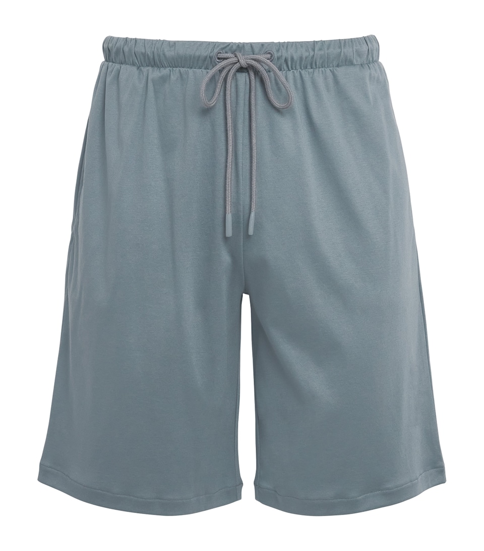 Zimmerli Mens Sea Island Cotton Pyjama Shorts Light Slate