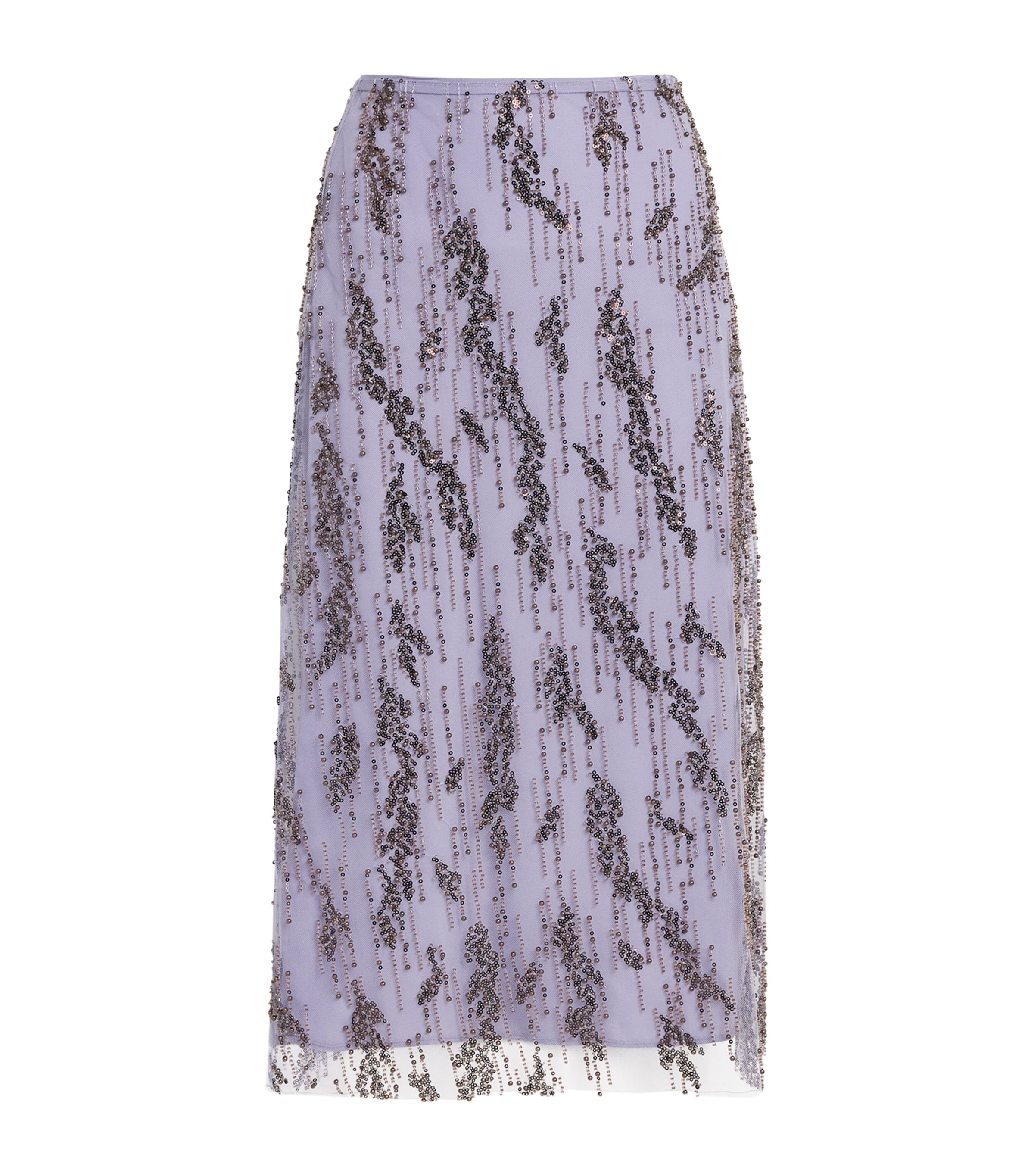 STAUD Womens Embellished Angela Midi Skirt Lil Lilac