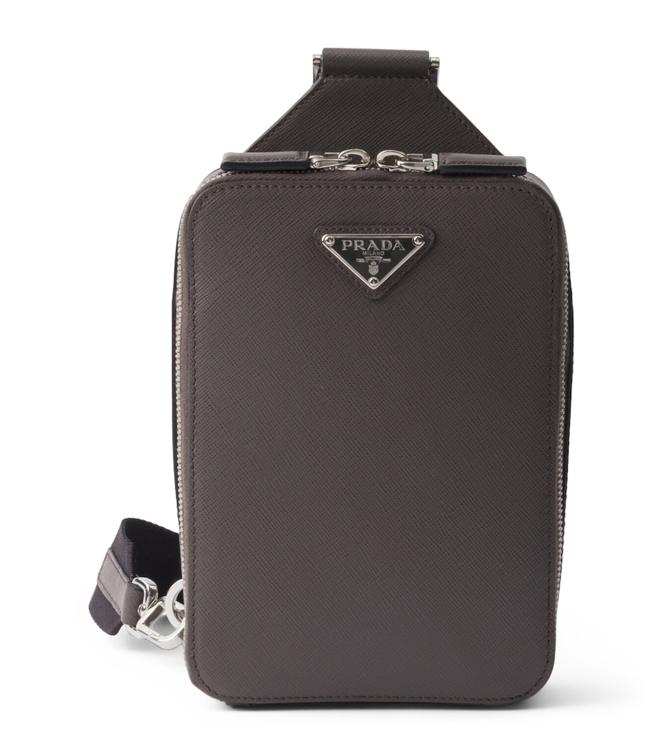 Saffiano Leather Brique Cross-Body Bag