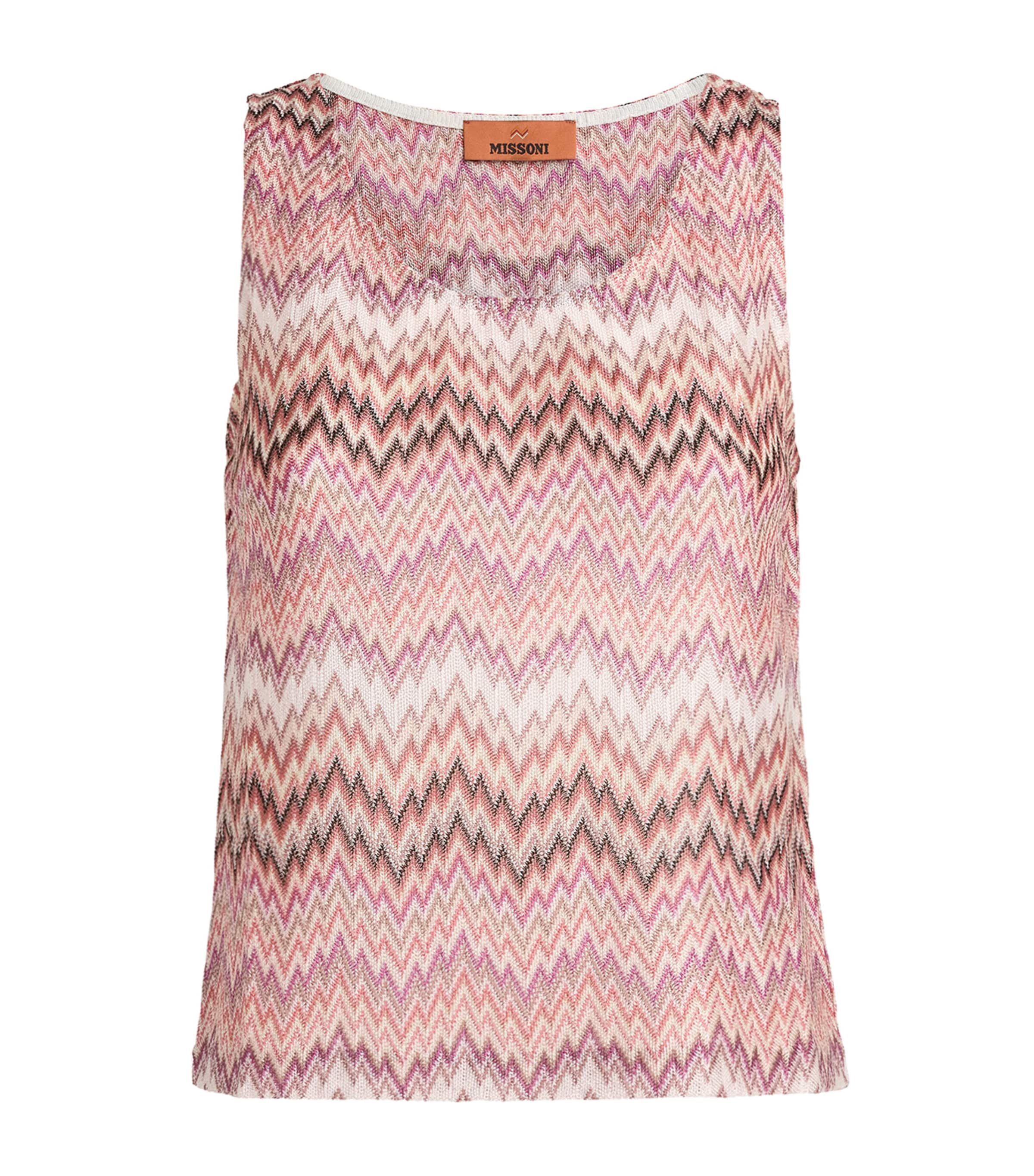 Missoni Womens Zigzag Cami Top Pink White