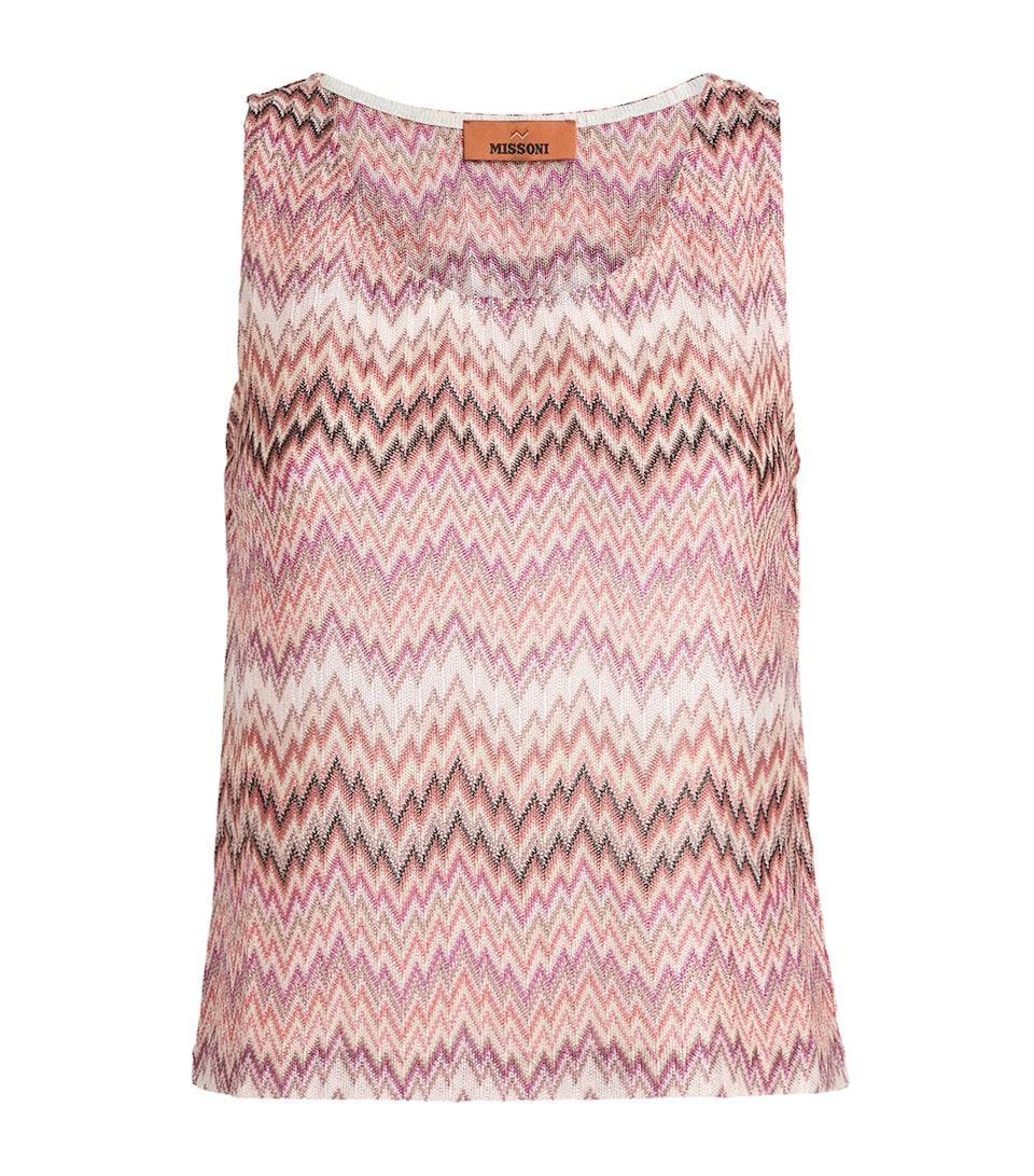 Missoni Womens Zigzag Cami Top Pink White