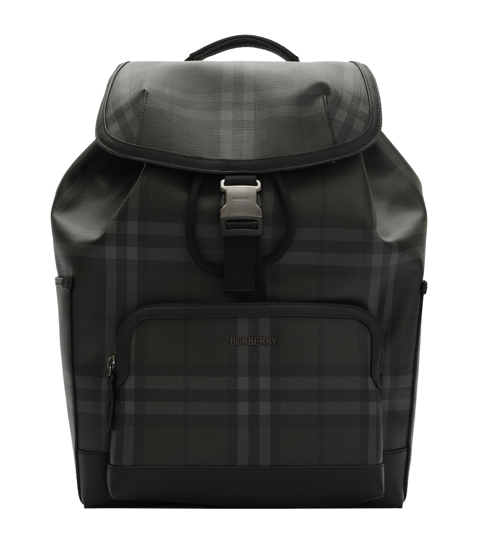 Burberry City Check Clip Backpack Iron