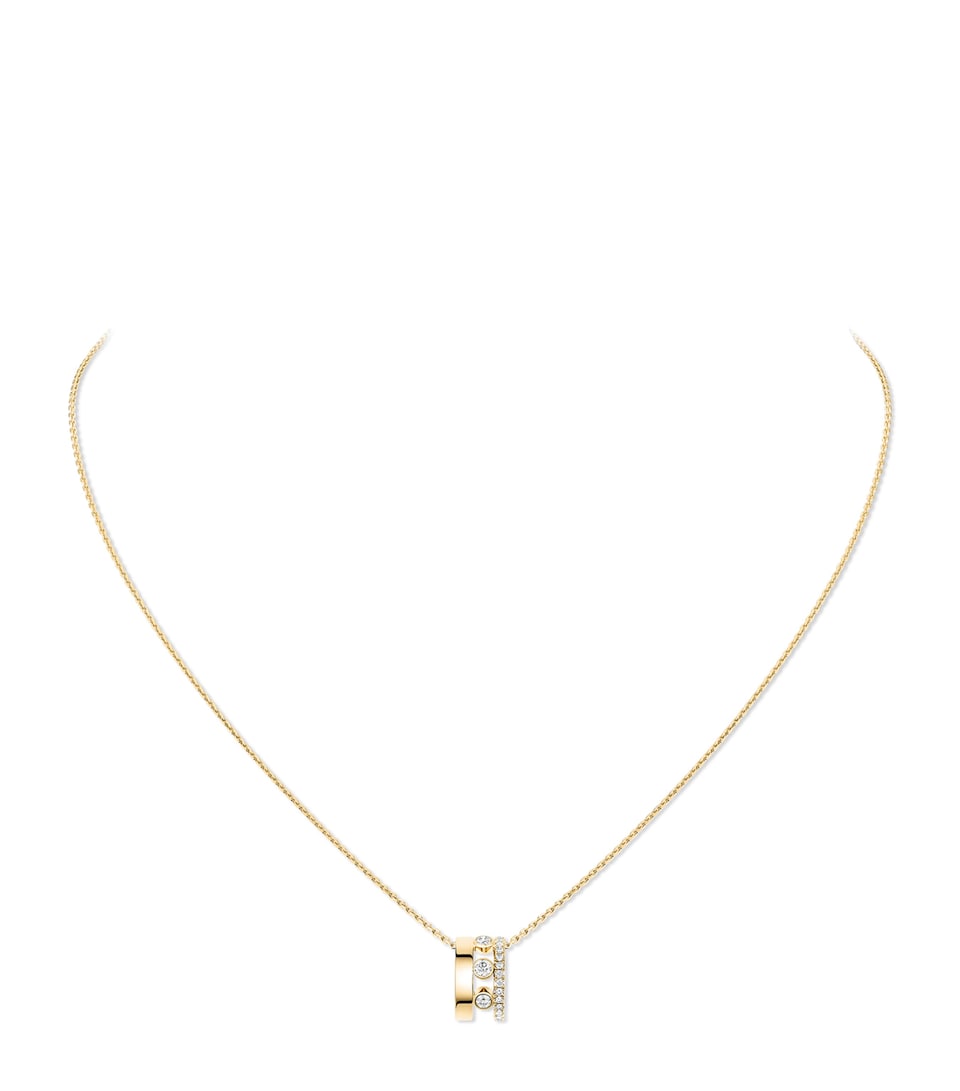 Messika Move Romane Yellow Gold and Diamond Pendant Necklace White Gold