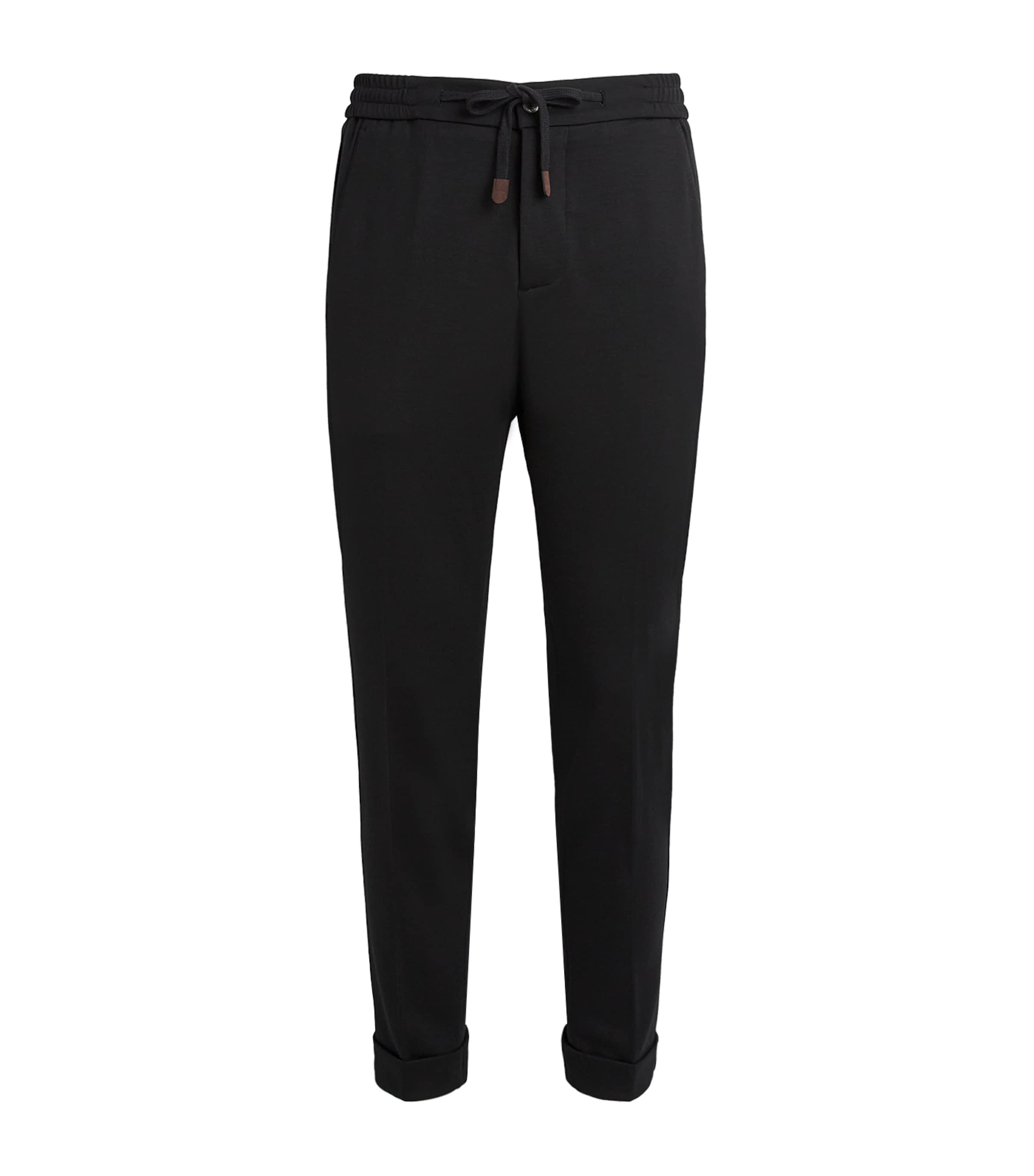 Virgin Wool-Blend Drawstring Trousers