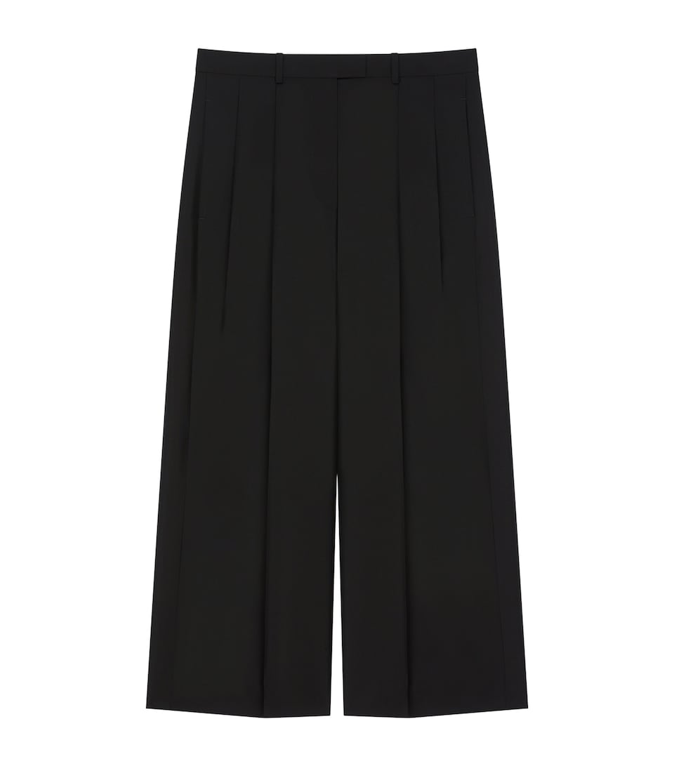 Givenchy Womens Wool-Mohair Cropped Trousers Black