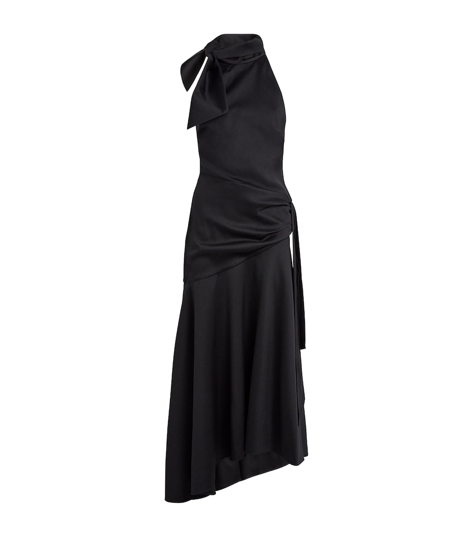 Zimmermann Womens Wool-Silk Draped Clash Midi Dress Black