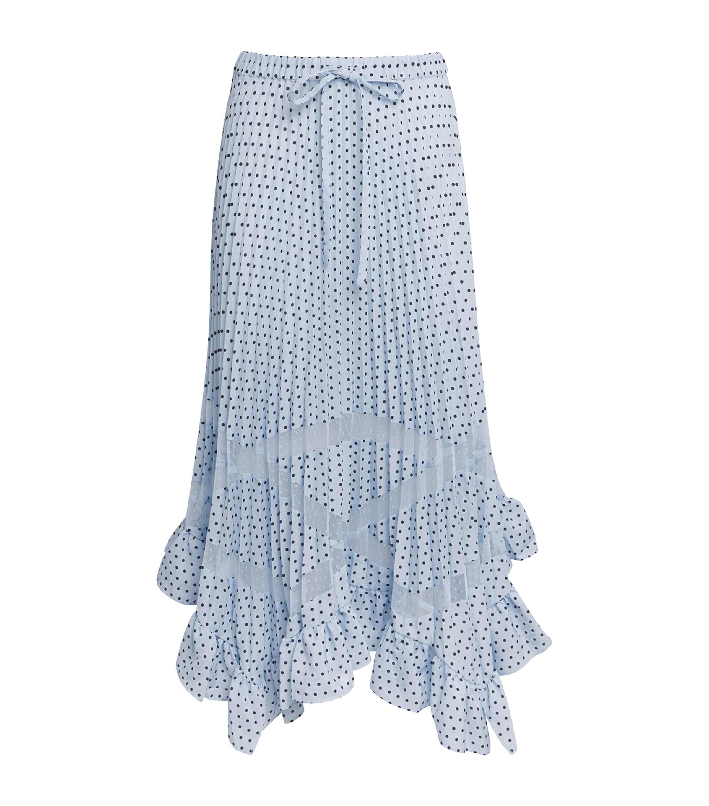 Claudie Pierlot Womens Polka-Dot Pleated Midi Skirt Light Print