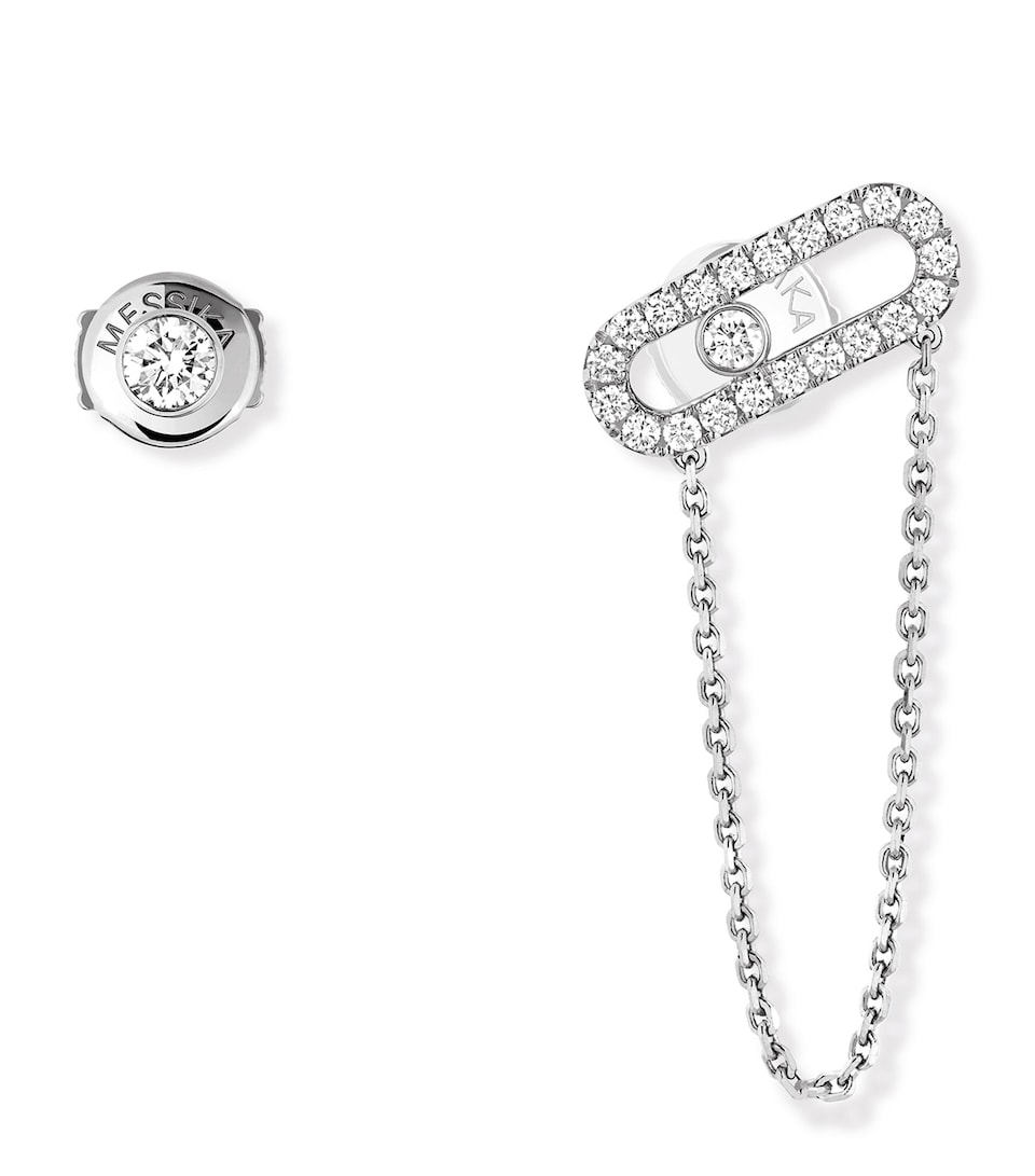 White Gold and Diamond Move Uno Earrings