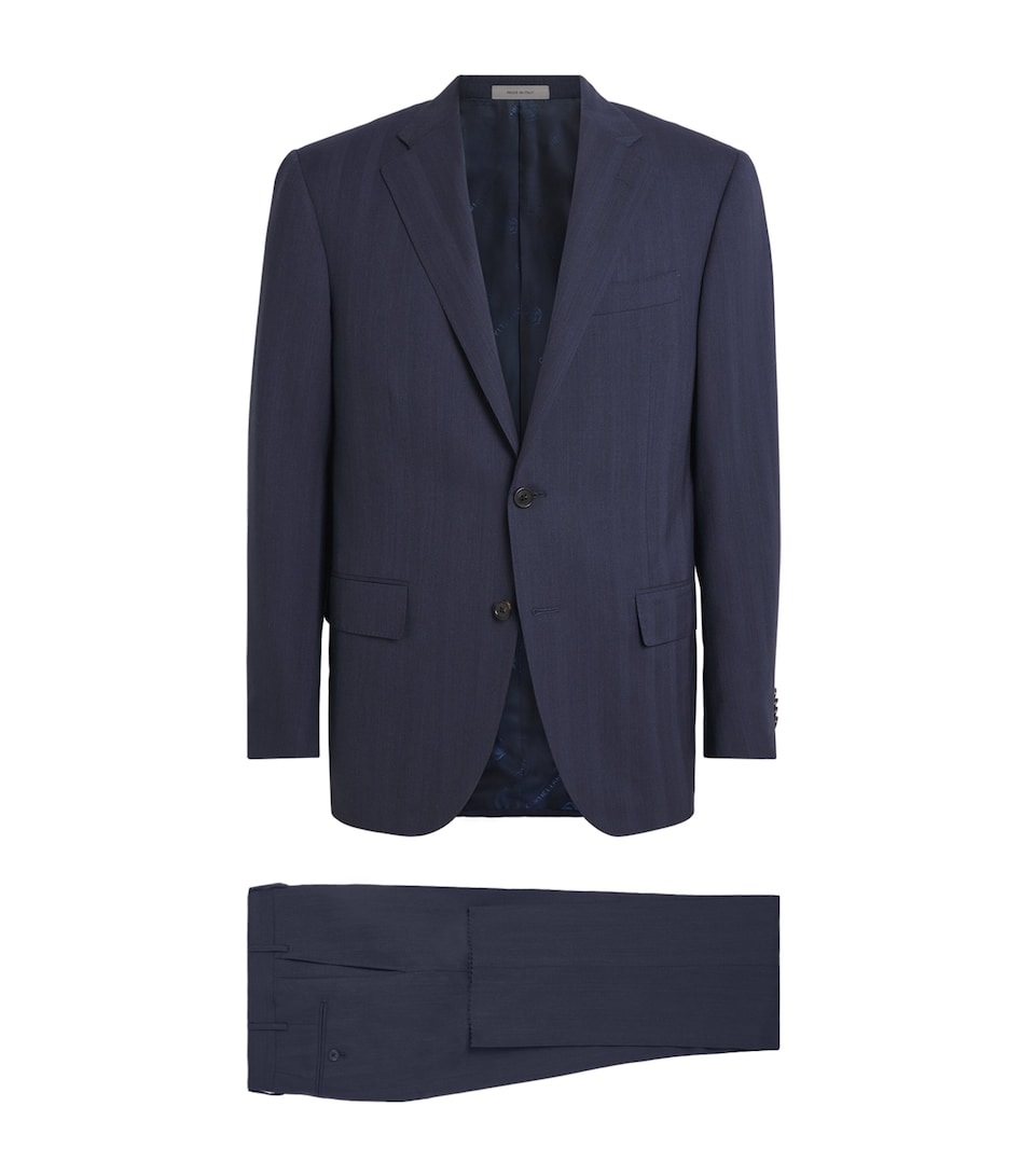 Virgin Wool Stripe 2-Piece Suit