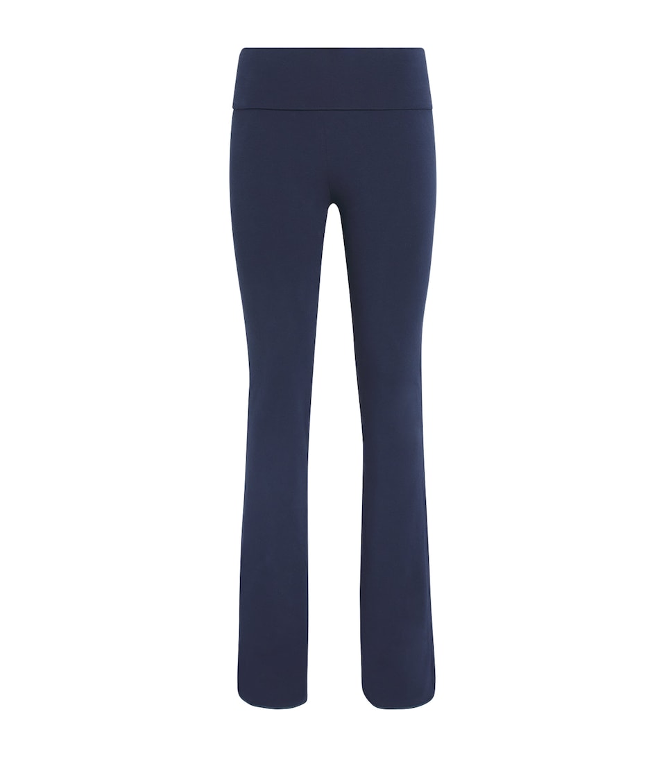 Skims Womens Cotton Jersey Foldover Trousers Navy