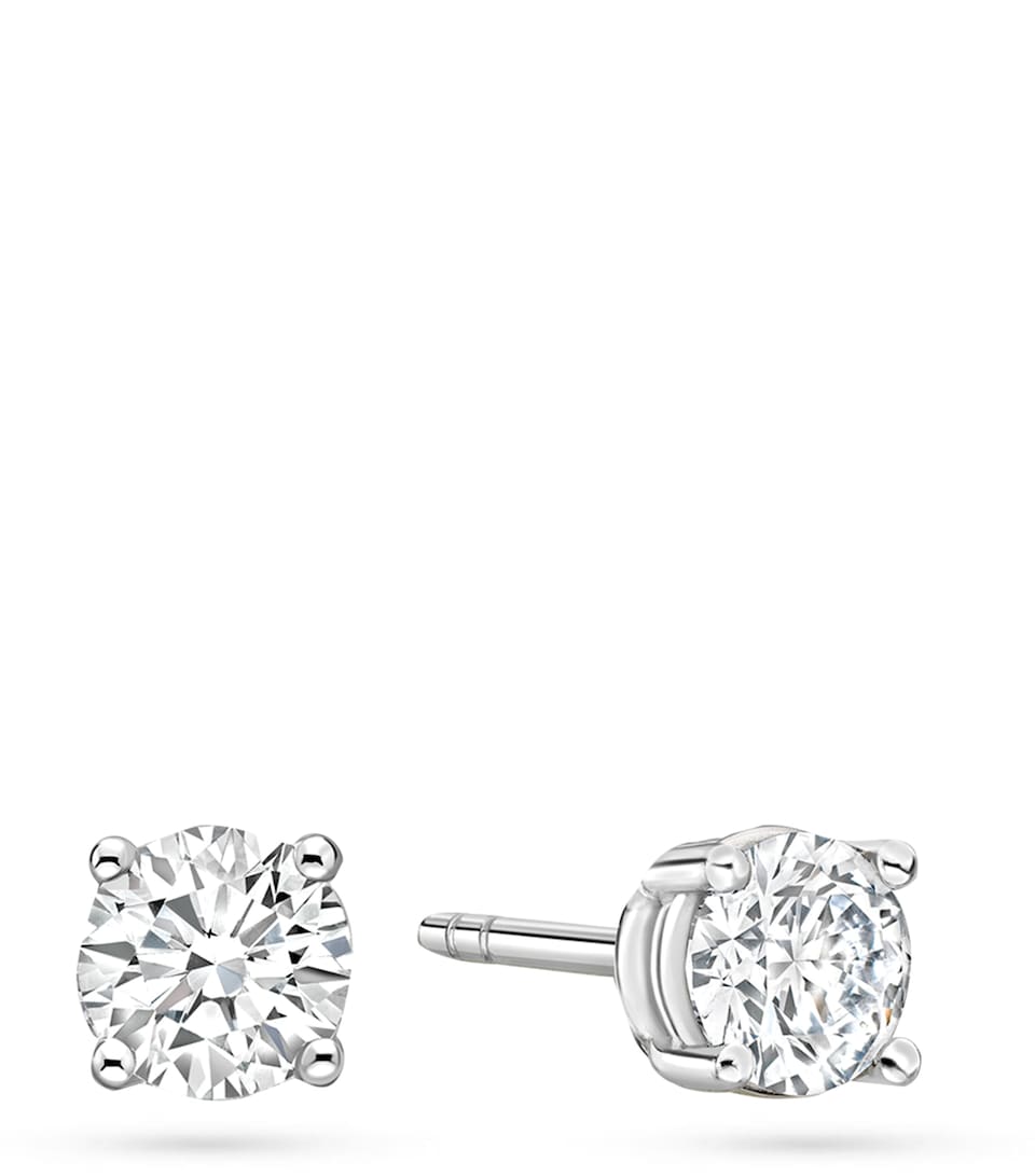 Boodles Platinum and Diamond Classic Stud Earrings Platinum