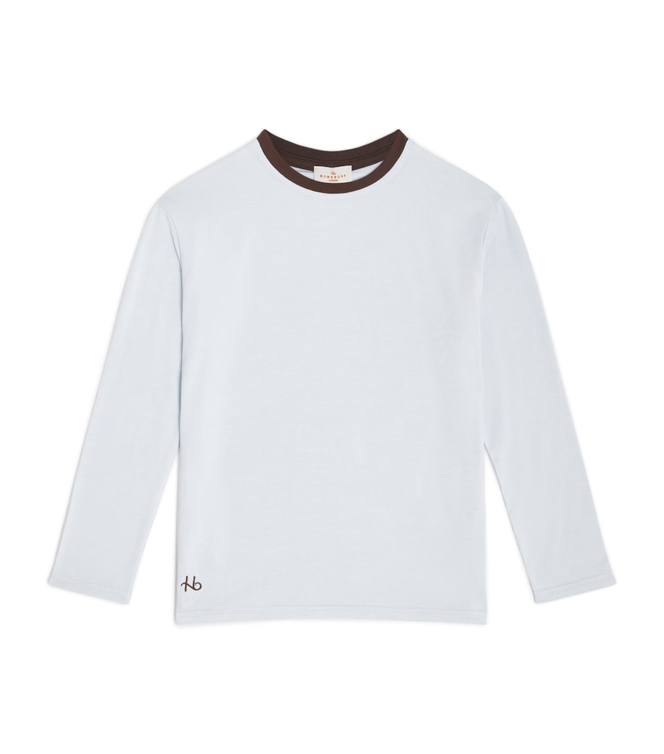 Homebody Kids Contrast-Trim Long-Sleeve T-Shirt (4-16 Years) Pale Blue