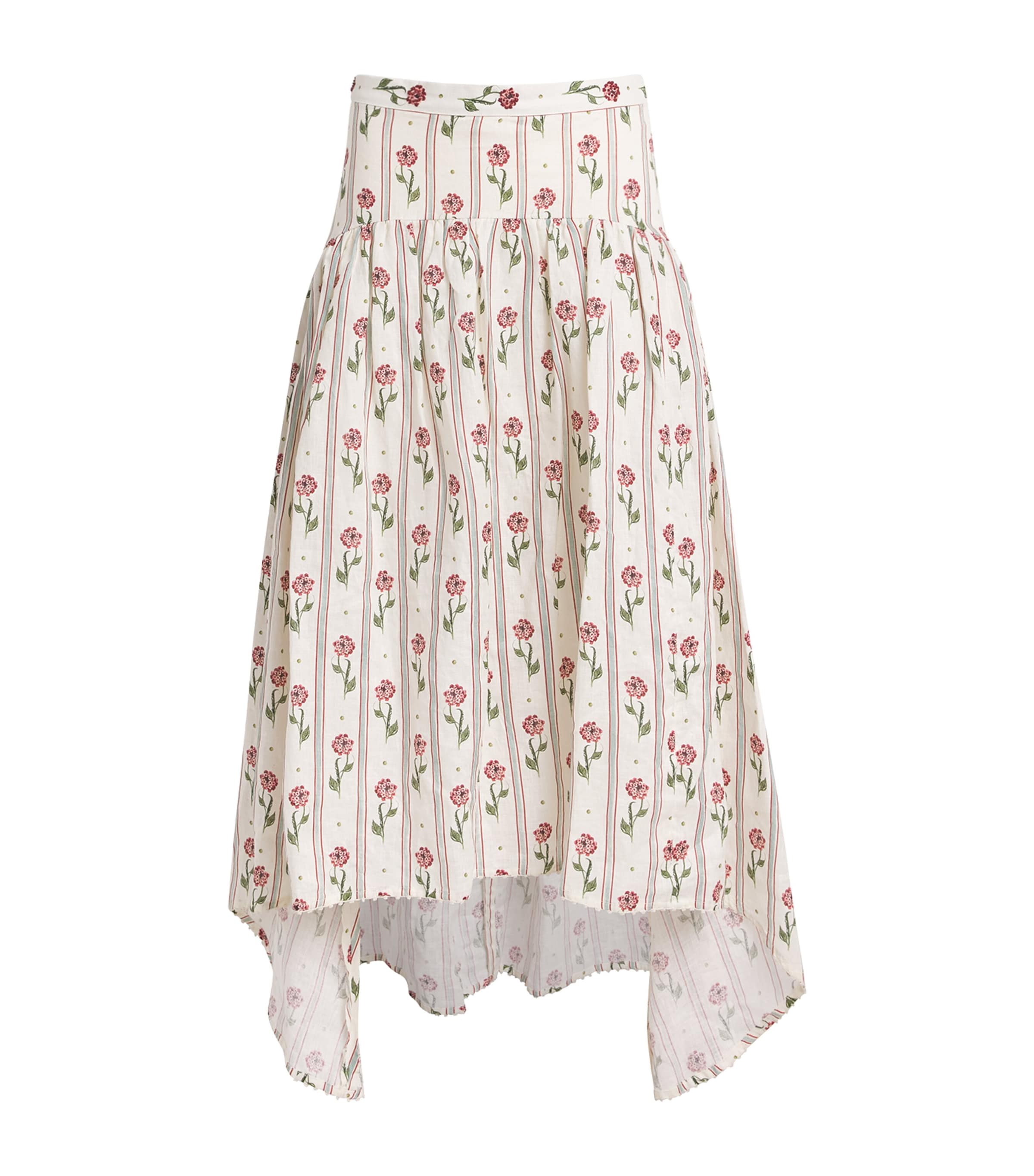 Linen Curua Midi Skirt